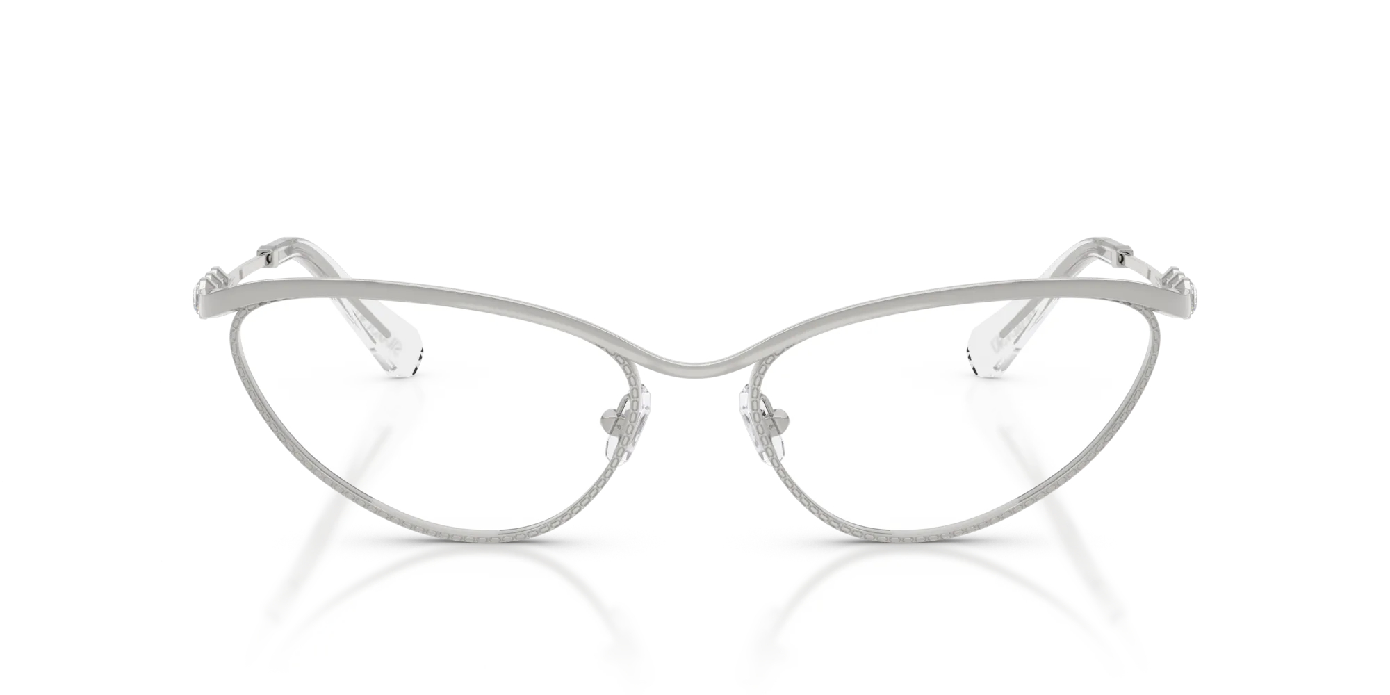 Swarovski SK1027 4001 Montature da vista Metallo Argento Cat Eye Normale - immagine 3