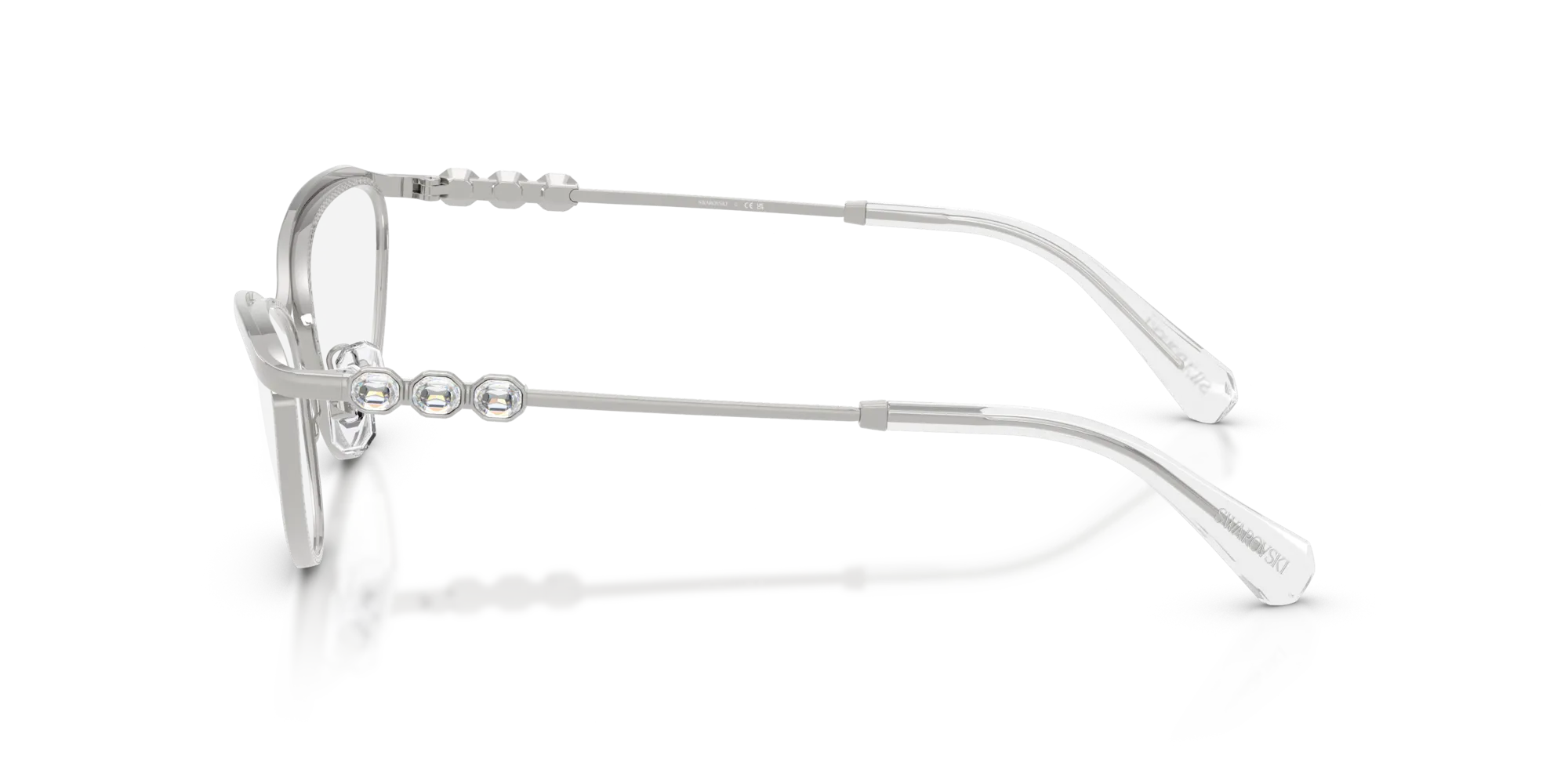 Swarovski SK1027 4001 Montature da vista Metallo Argento Cat Eye Normale - immagine 4