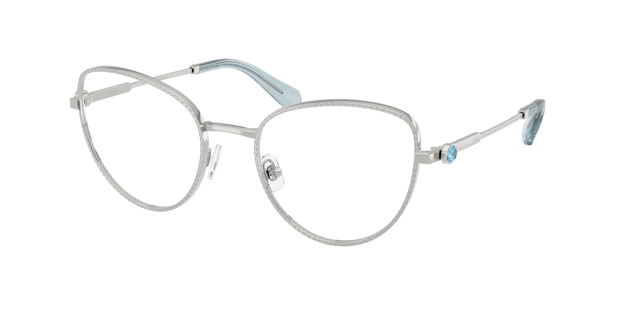 Swarovski SK1022 4020 Montature da vista Metallo Argento Cat Eye Normale - immagine 1