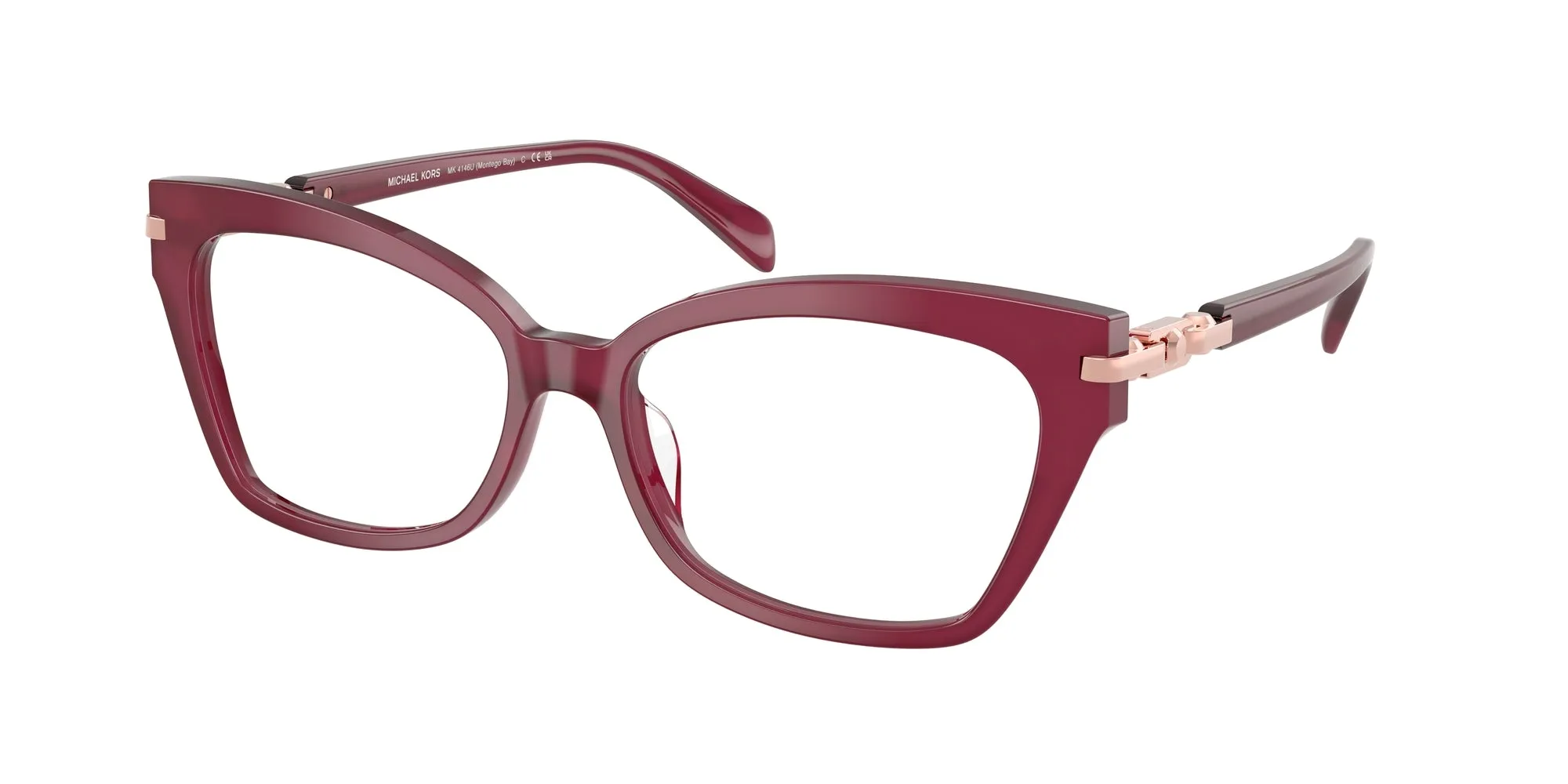 Michael Kors MK4146U MONTEGO BAY 4018 Montature da vista Acetato Rosso Squadrata Normale - immagine 1