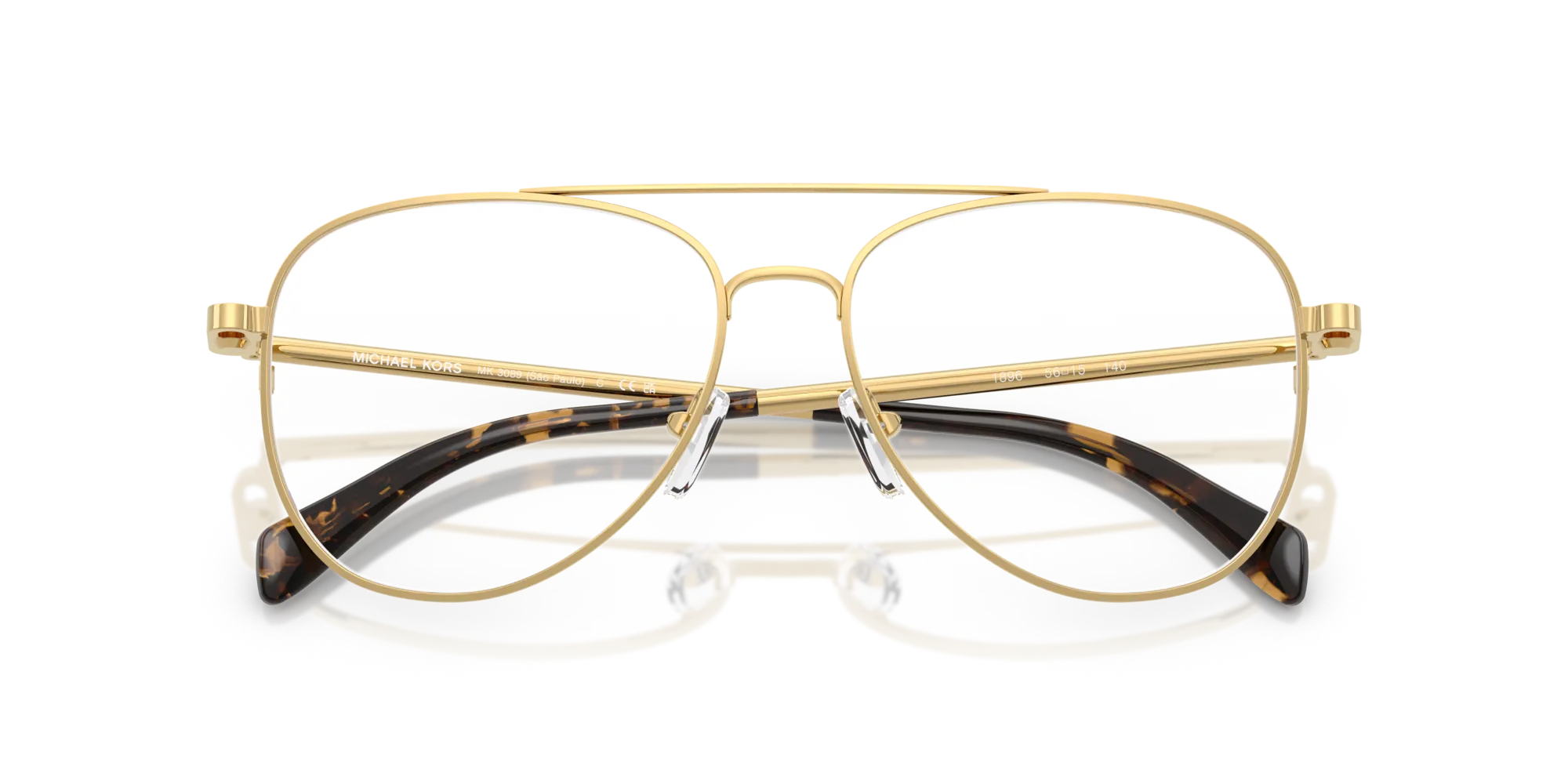 Michael Kors MK3089 SãO PAULO 1896 Montature da vista Metallo Oro Trasparente Pilot Normale - immagine 2