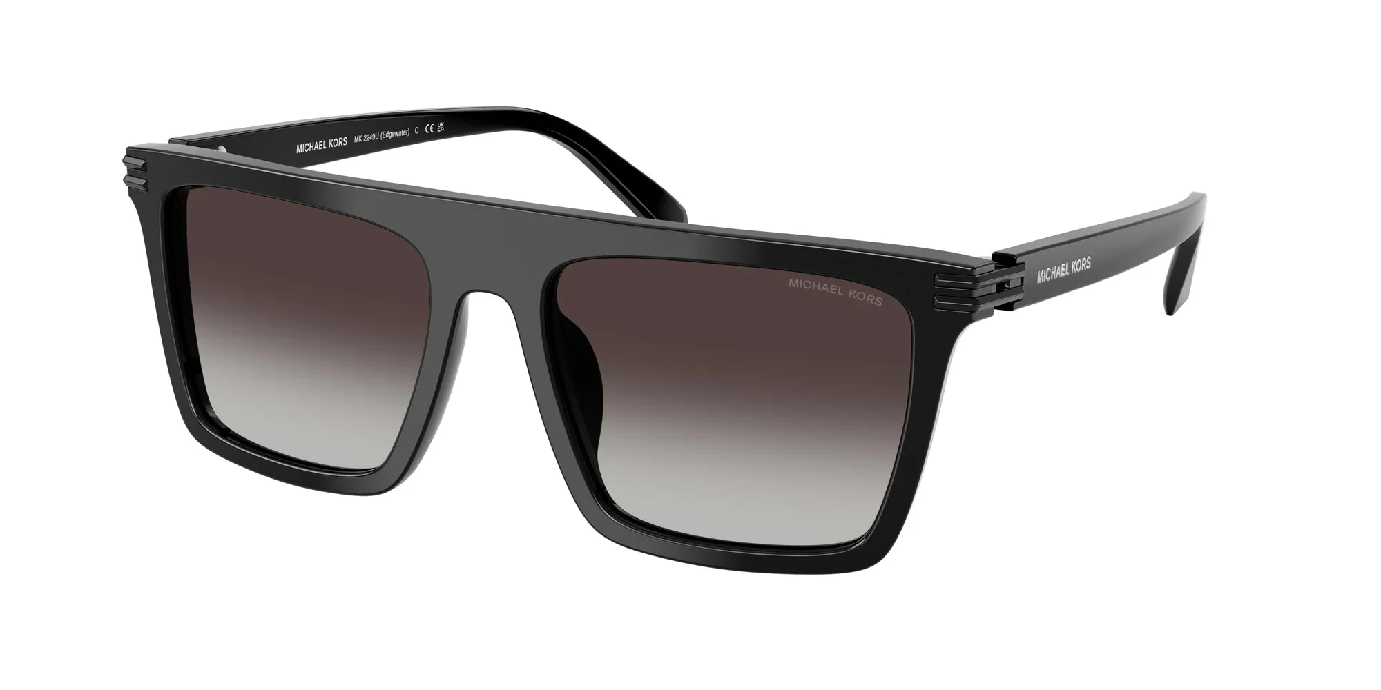 Michael Kors MK2249U EDGEWATER 30058G Occhiali da sole Acetato Nero Grigio Squadrata Normale Sfumato - immagine 1