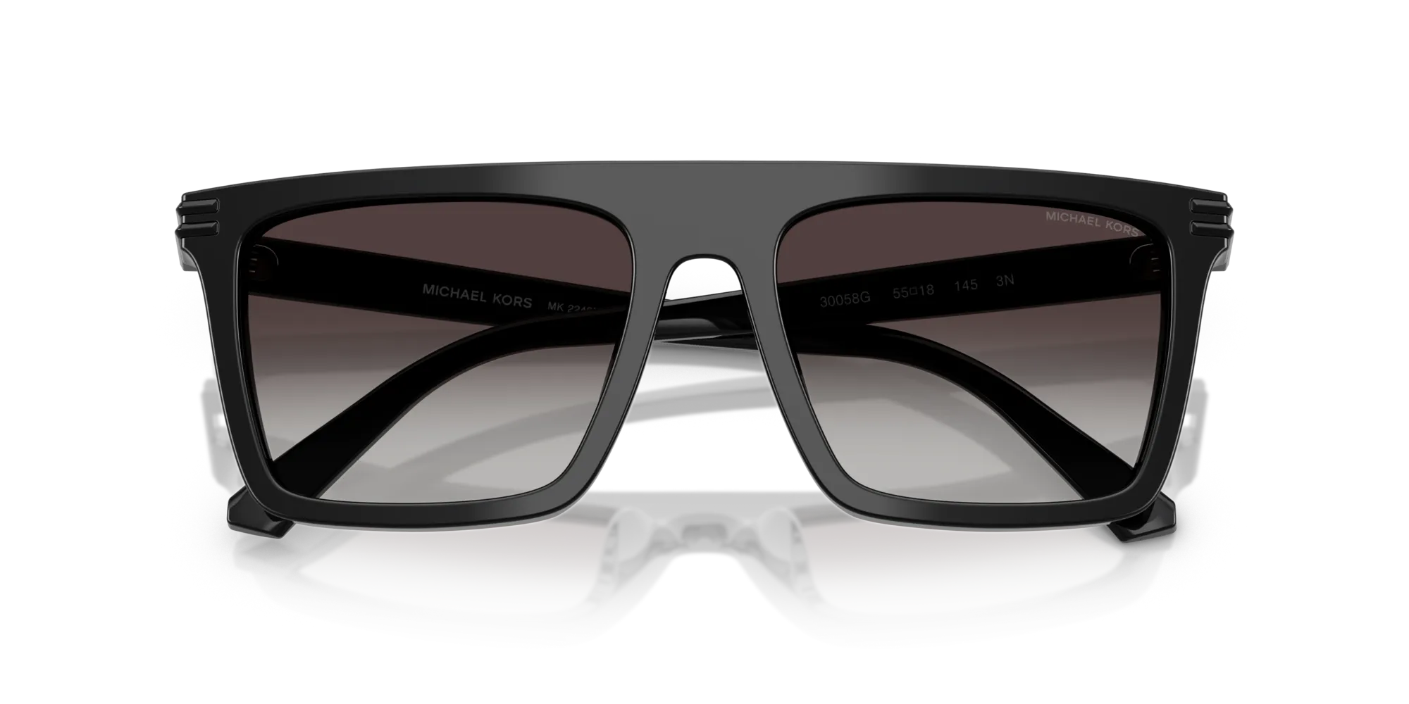 Michael Kors MK2249U EDGEWATER 30058G Occhiali da sole Acetato Nero Grigio Squadrata Normale Sfumato - immagine 2