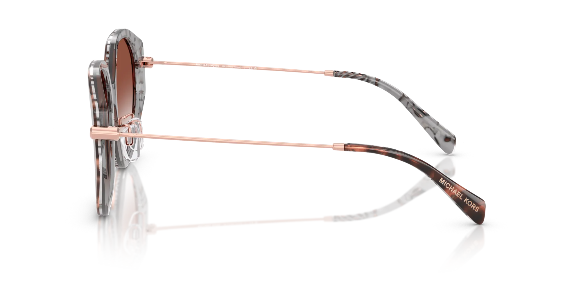 Michael Kors MK2248D JINAN 4017V0 Occhiali da sole Acetato Tartaruga Rosa Geometrica Normale Sfumato - immagine 4