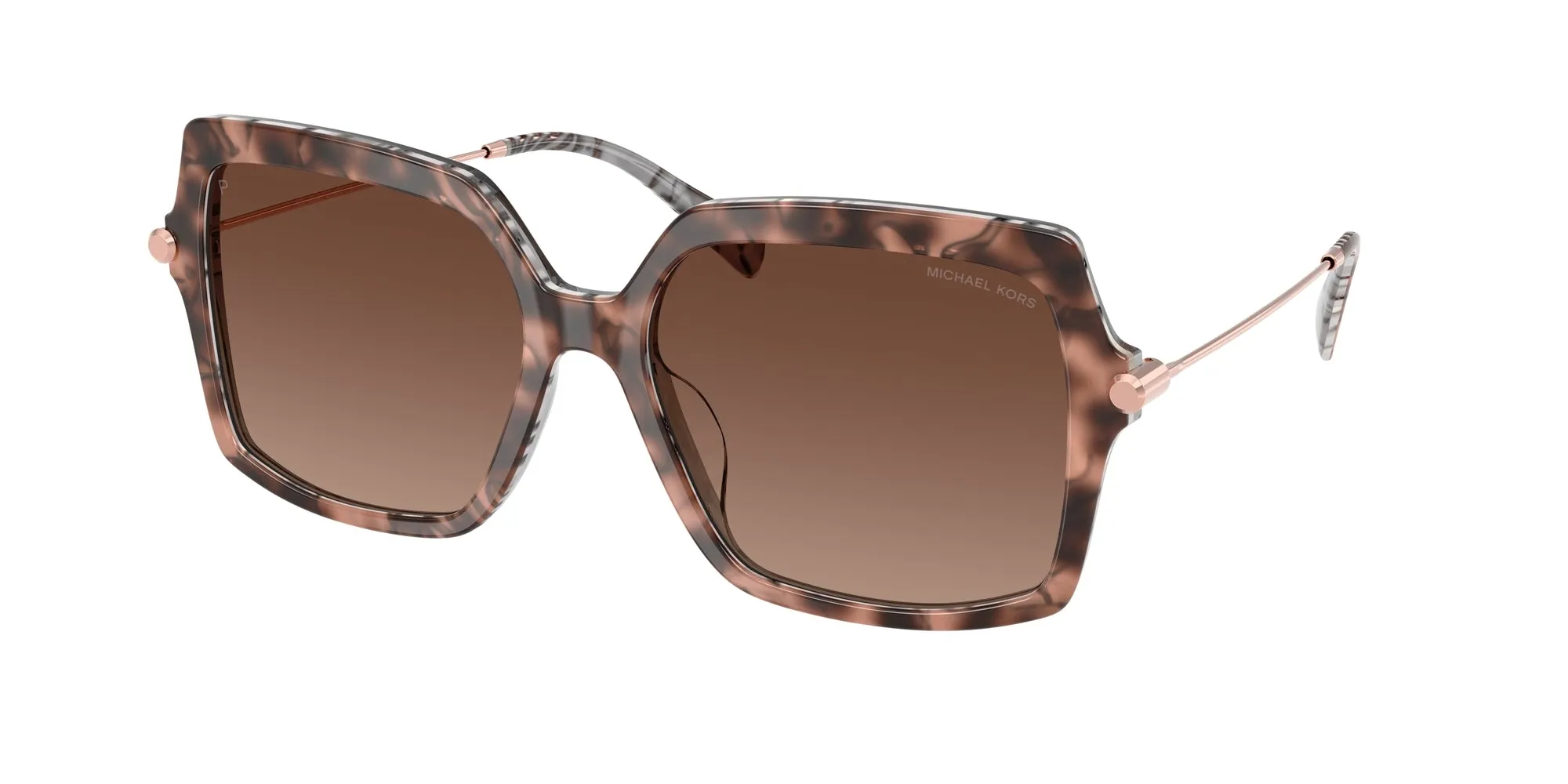 Michael Kors MK2247U QUOGUE 4017T5 Occhiali da sole Acetato Tartaruga Marrone Squadrata Polarizzata Sfumato - immagine 1
