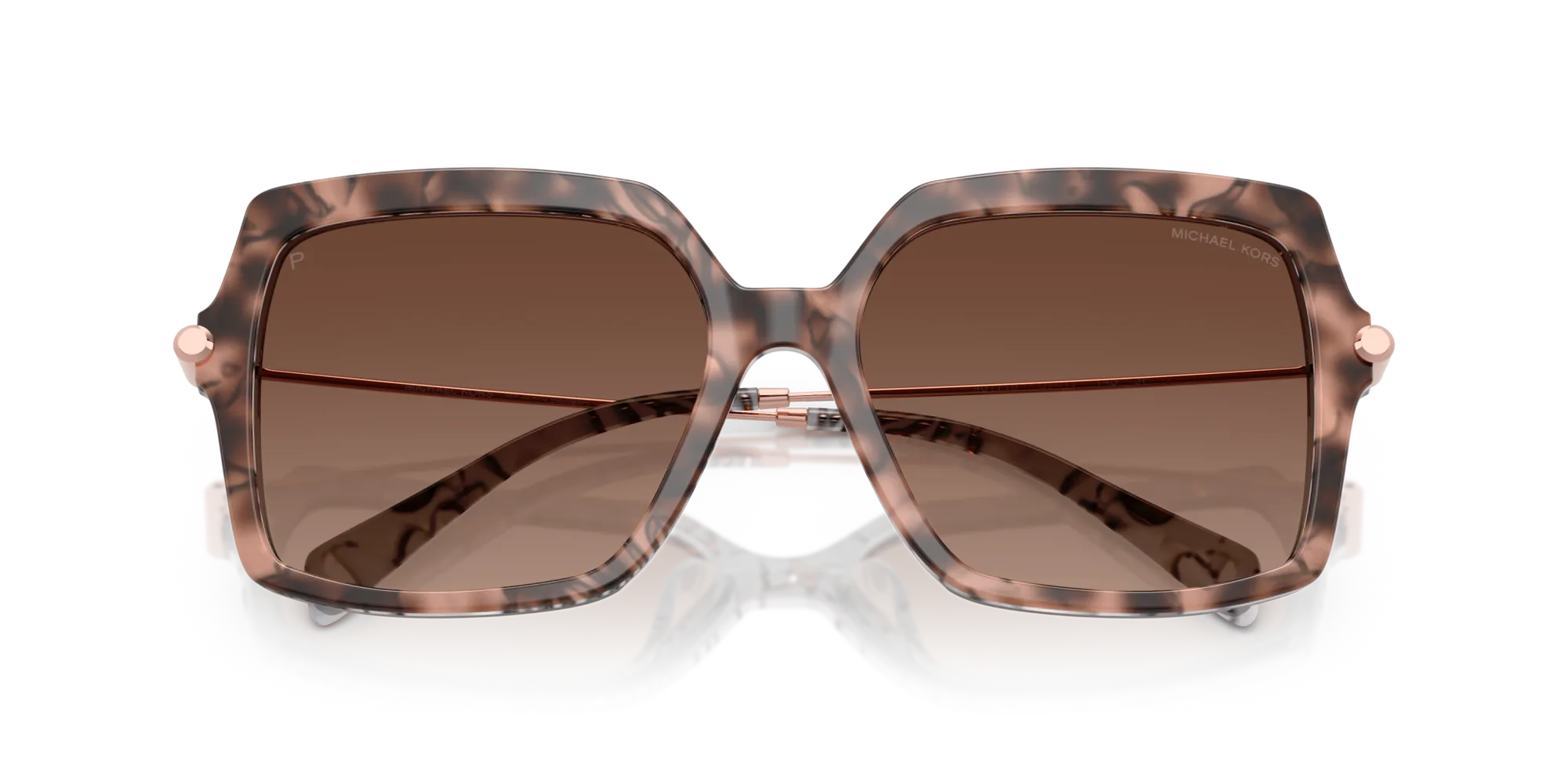 Michael Kors MK2247U QUOGUE 4017T5 Occhiali da sole Acetato Tartaruga Marrone Squadrata Polarizzata Sfumato - immagine 2