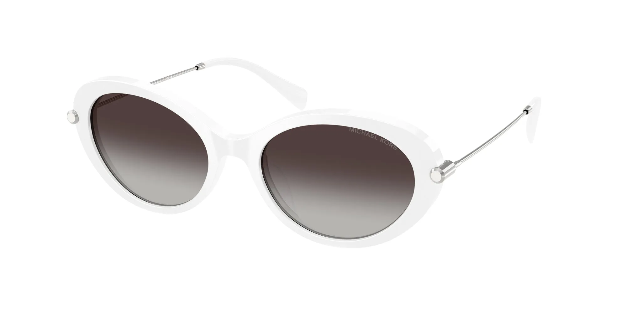 Michael Kors MK2245U ROCKAWAY 31008G Occhiali da sole Acetato Bianco Grigio Rotonda Normale Sfumato - immagine 1