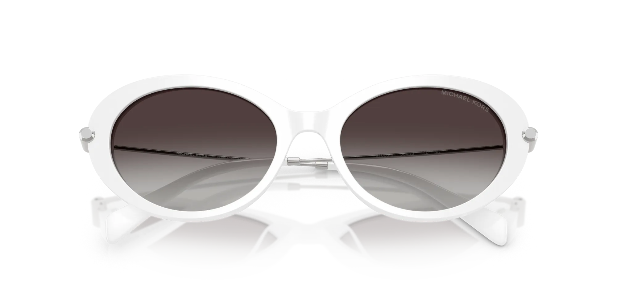 Michael Kors MK2245U ROCKAWAY 31008G Occhiali da sole Acetato Bianco Grigio Rotonda Normale Sfumato - immagine 2