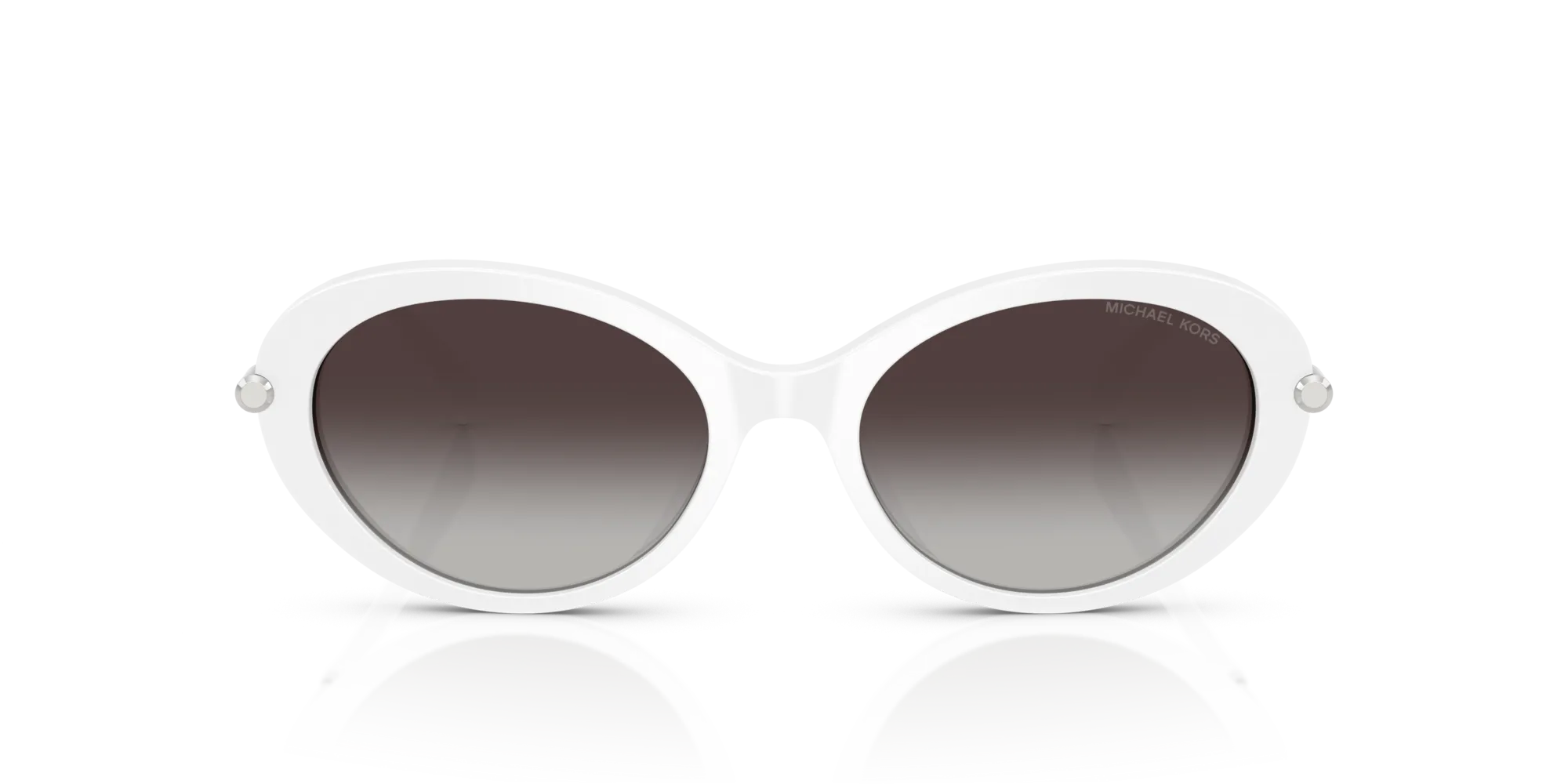 Michael Kors MK2245U ROCKAWAY 31008G Occhiali da sole Acetato Bianco Grigio Rotonda Normale Sfumato - immagine 3