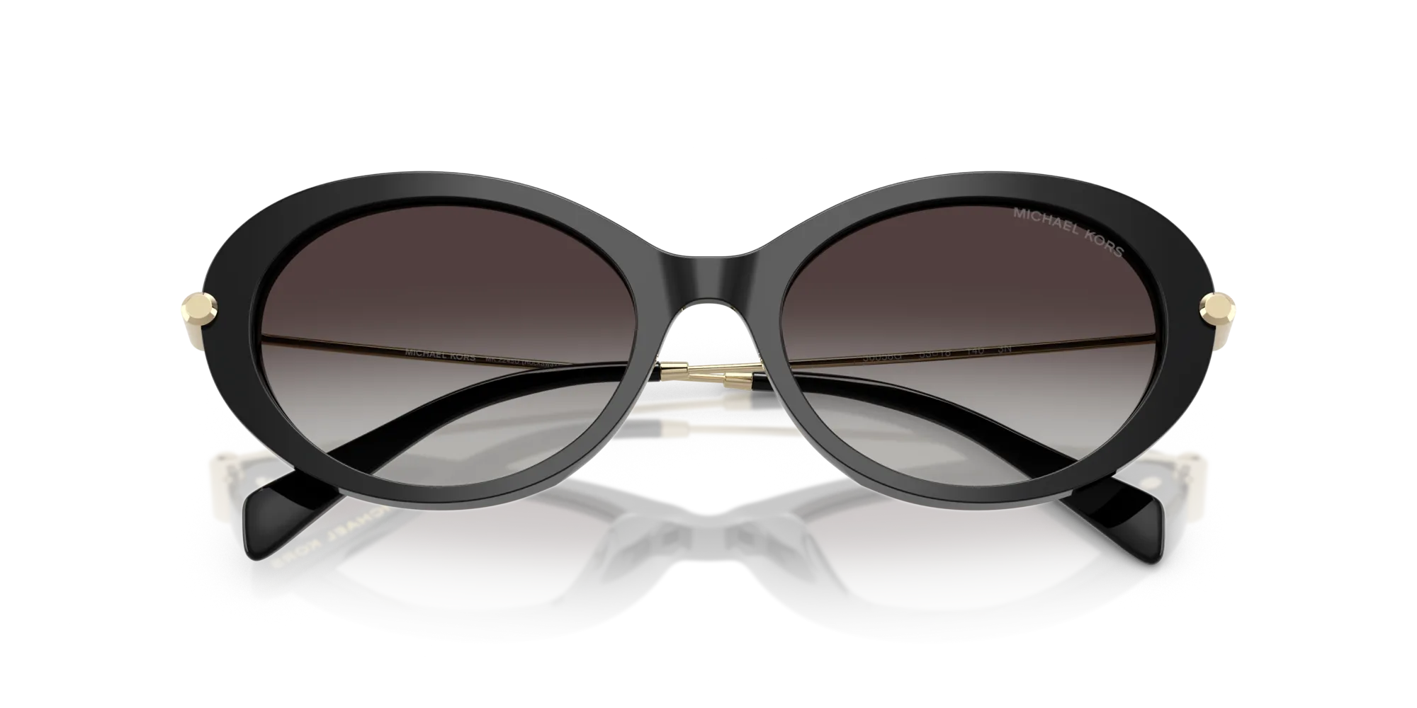 Michael Kors MK2245U ROCKAWAY 30058G Occhiali da sole Acetato Nero Grigio Rotonda Normale Sfumato - immagine 2