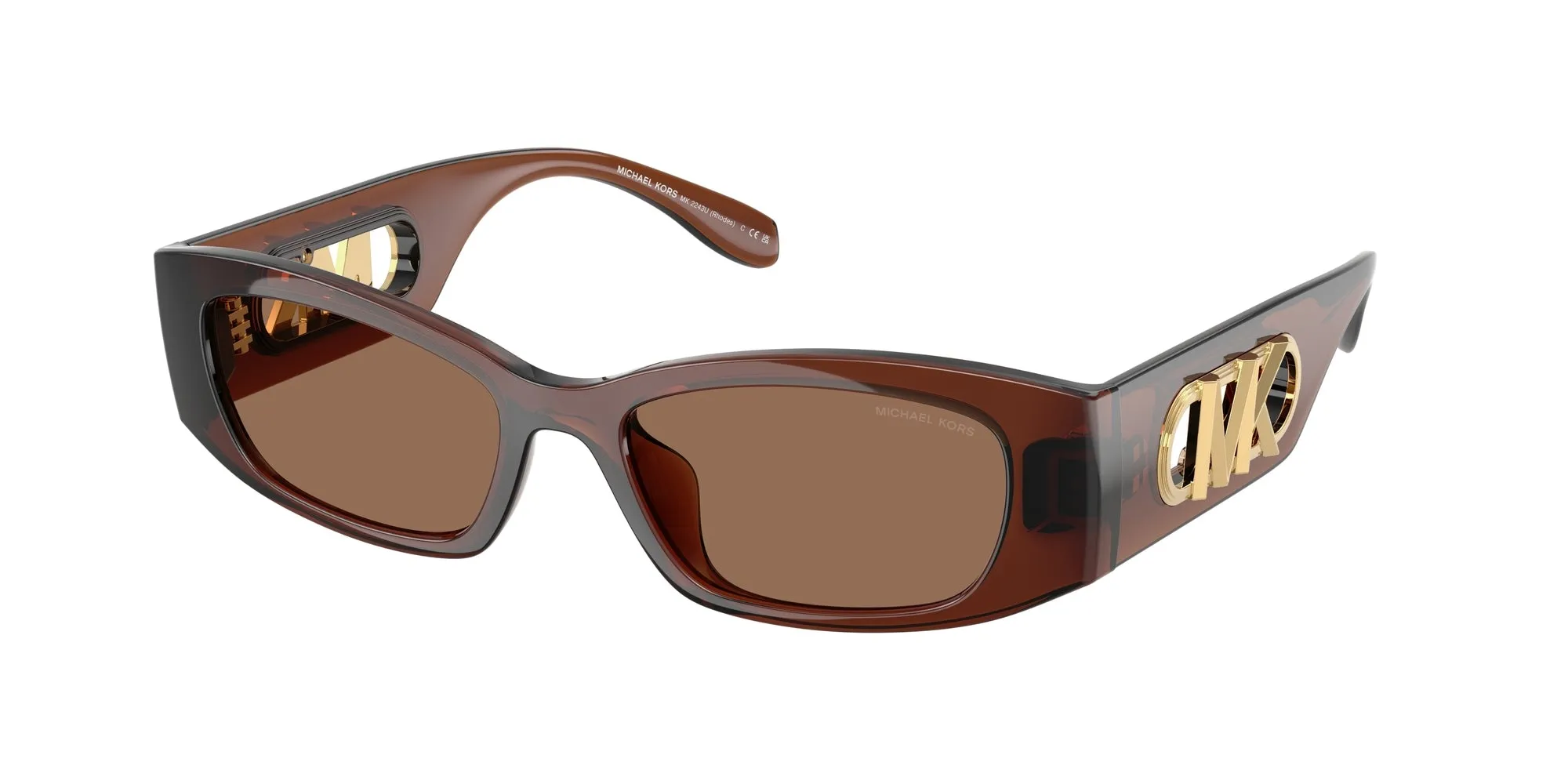 Michael Kors MK2243U RHODES 402173 Occhiali da sole Iniettato Marrone Marrone Squadrata Normale - immagine 1