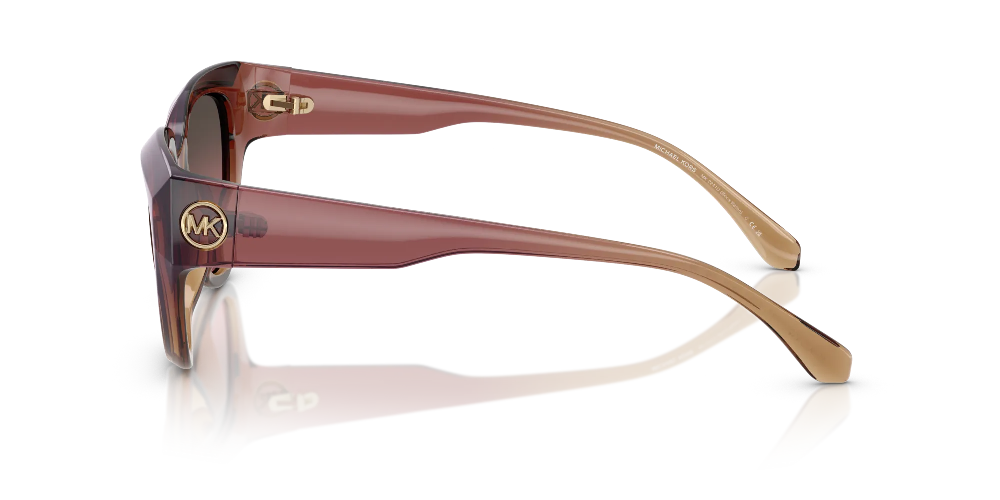 Michael Kors MK2241U BOCA RATON 325611 Occhiali da sole Iniettato Rosa Marrone Cat Eye Normale Sfumato - immagine 4
