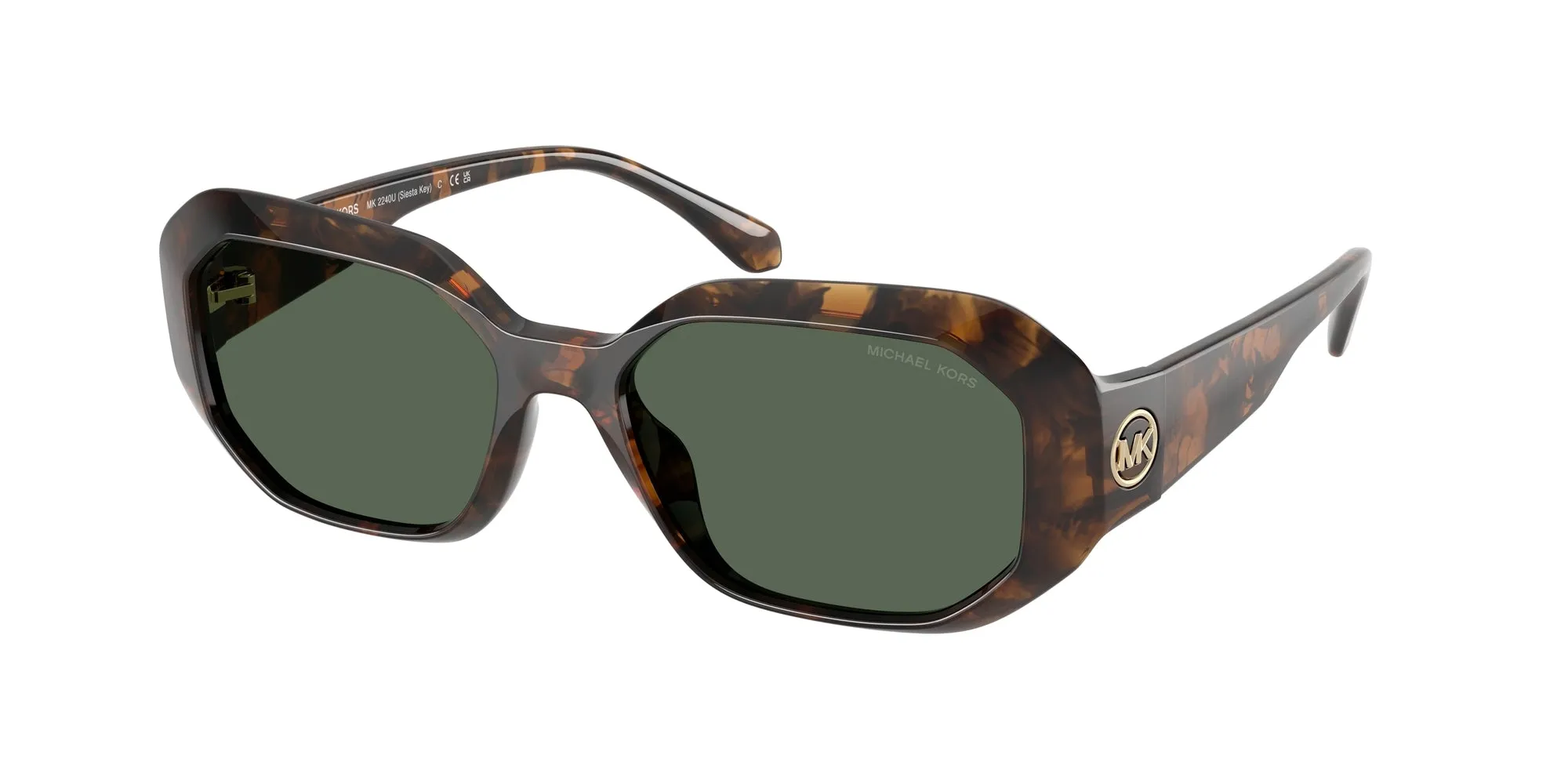Michael Kors MK2240U SIESTA KEY 300671 Occhiali da sole Iniettato Tartaruga Verde Geometrica Normale - immagine 1