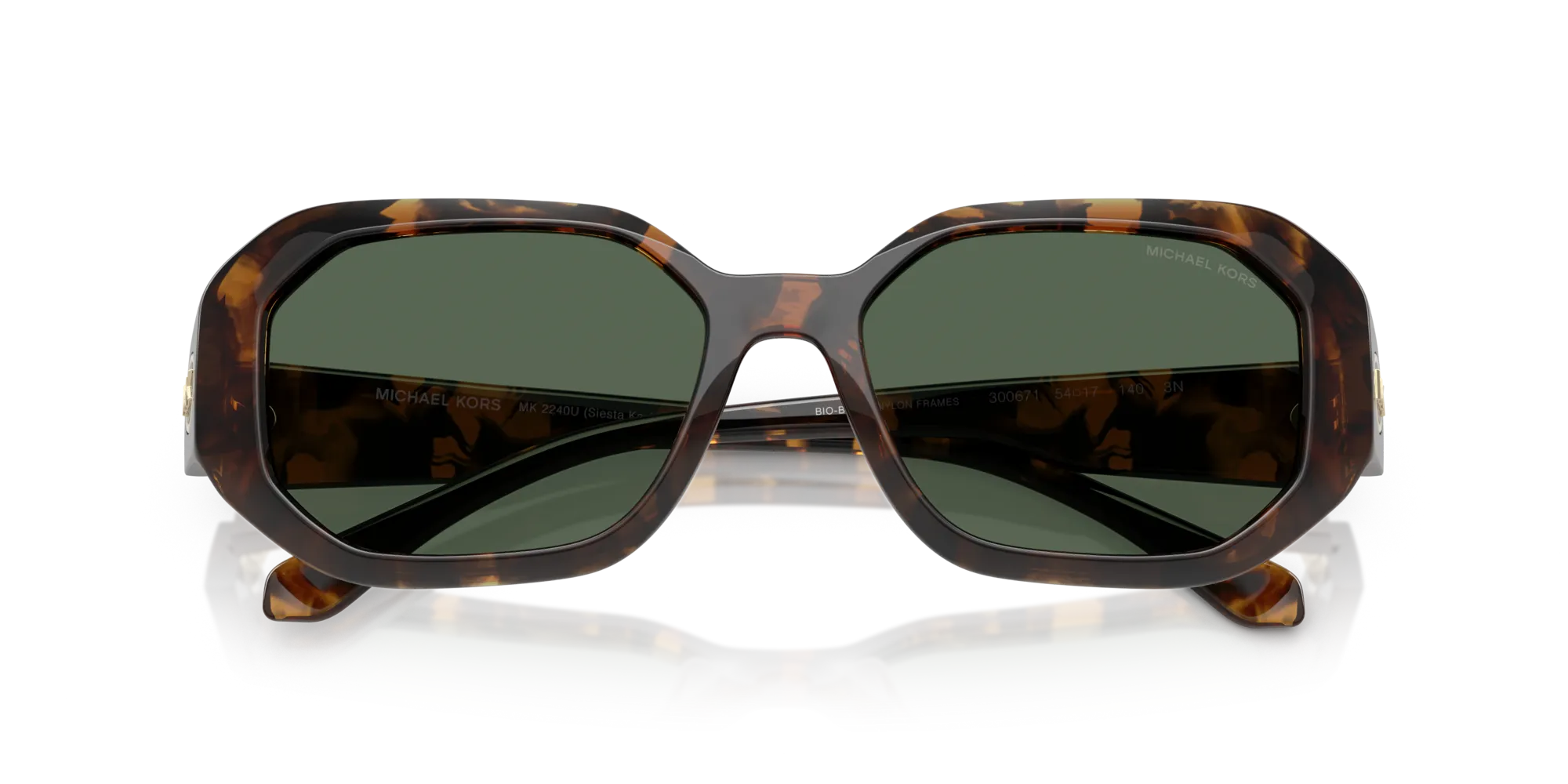 Michael Kors MK2240U SIESTA KEY 300671 Occhiali da sole Iniettato Tartaruga Verde Geometrica Normale - immagine 2
