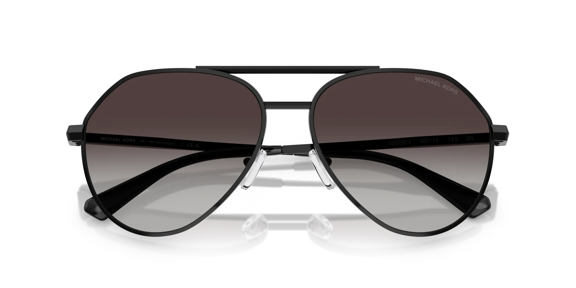 Michael Kors MK1168 BRENTWOOD 10058G Occhiali da sole Metallo Nero Grigio Pilot Normale Sfumato - immagine 2