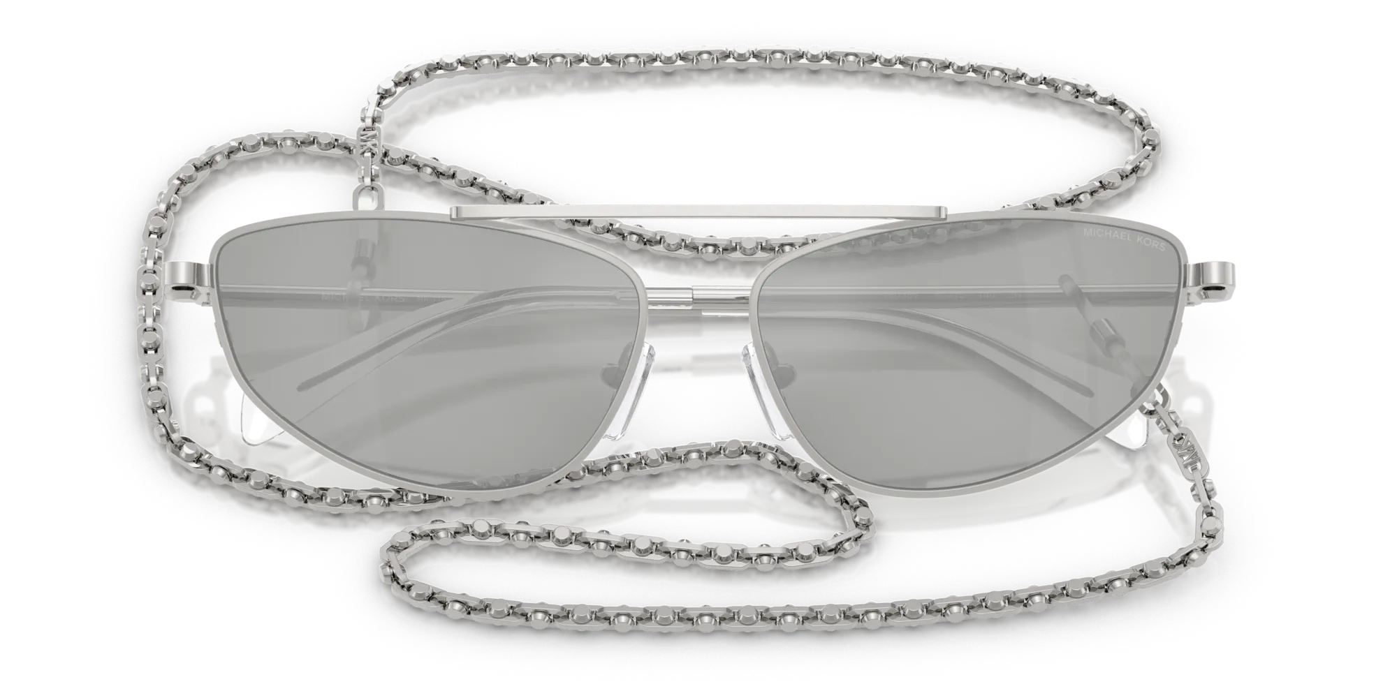 Michael Kors MK1164 BUENOS AIRES 19038V Occhiali da sole Metallo Argento Argento Geometrica Specchiate - immagine 2