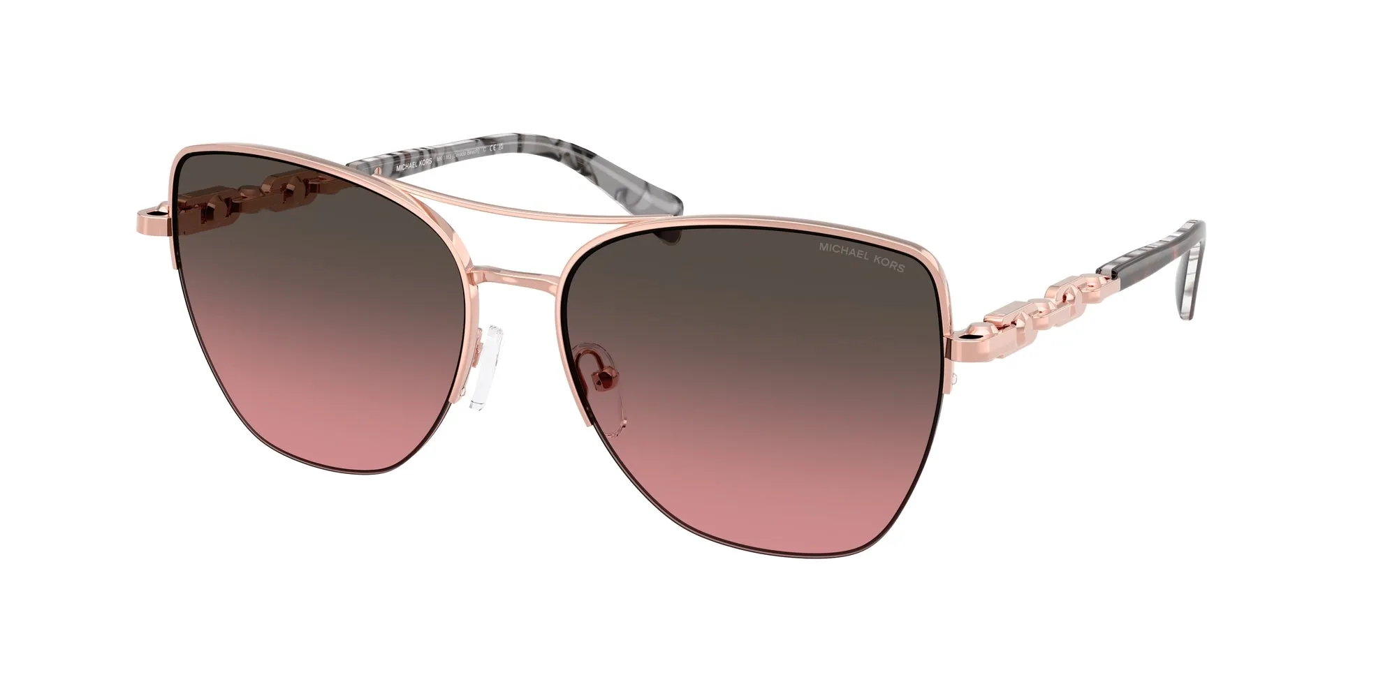 Michael Kors MK1163 DORADO BEACH 110811 Occhiali da sole Metallo Rosa Marrone Squadrata Normale Sfumato - immagine 1