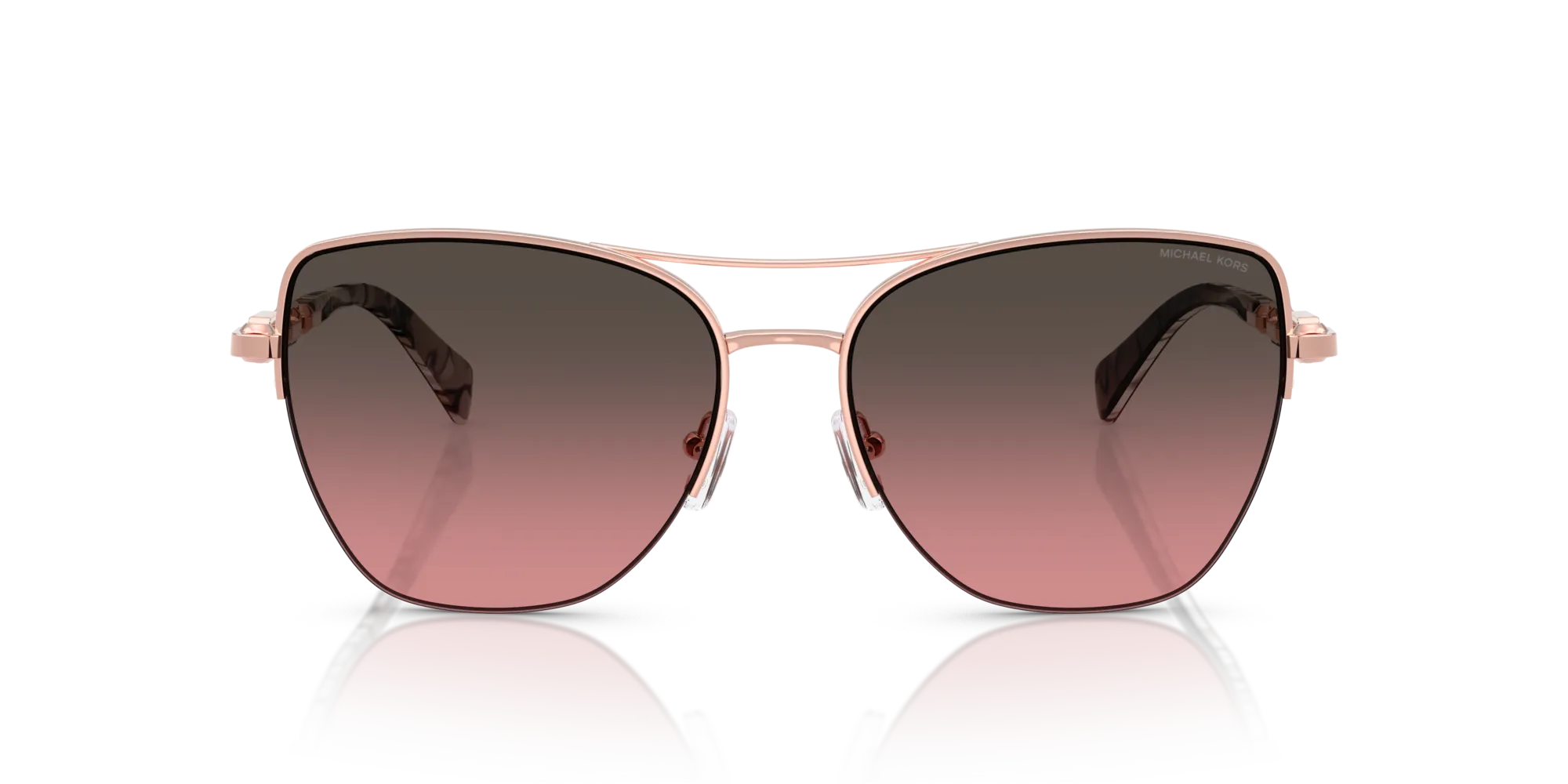 Michael Kors MK1163 DORADO BEACH 110811 Occhiali da sole Metallo Rosa Marrone Squadrata Normale Sfumato - immagine 3