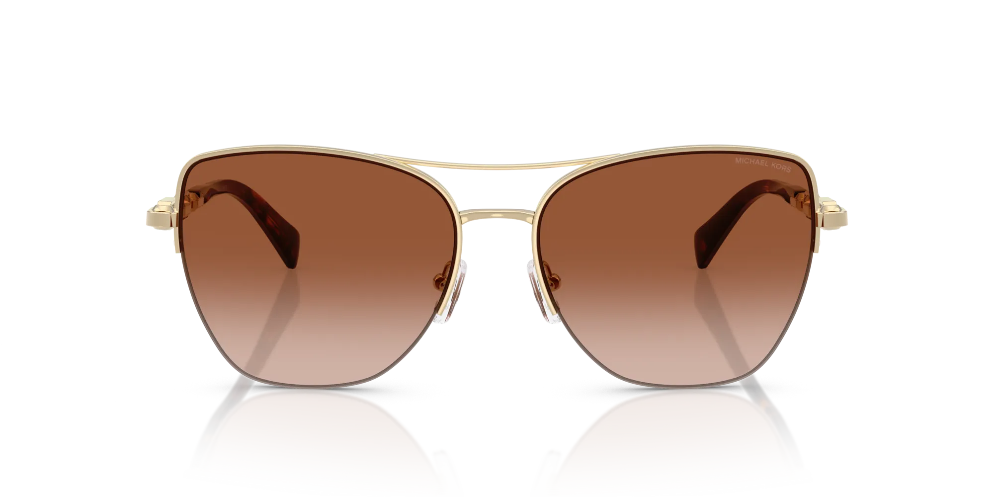 Michael Kors MK1163 DORADO BEACH 101413 Occhiali da sole Metallo Oro Marrone Squadrata Normale Sfumato - immagine 3