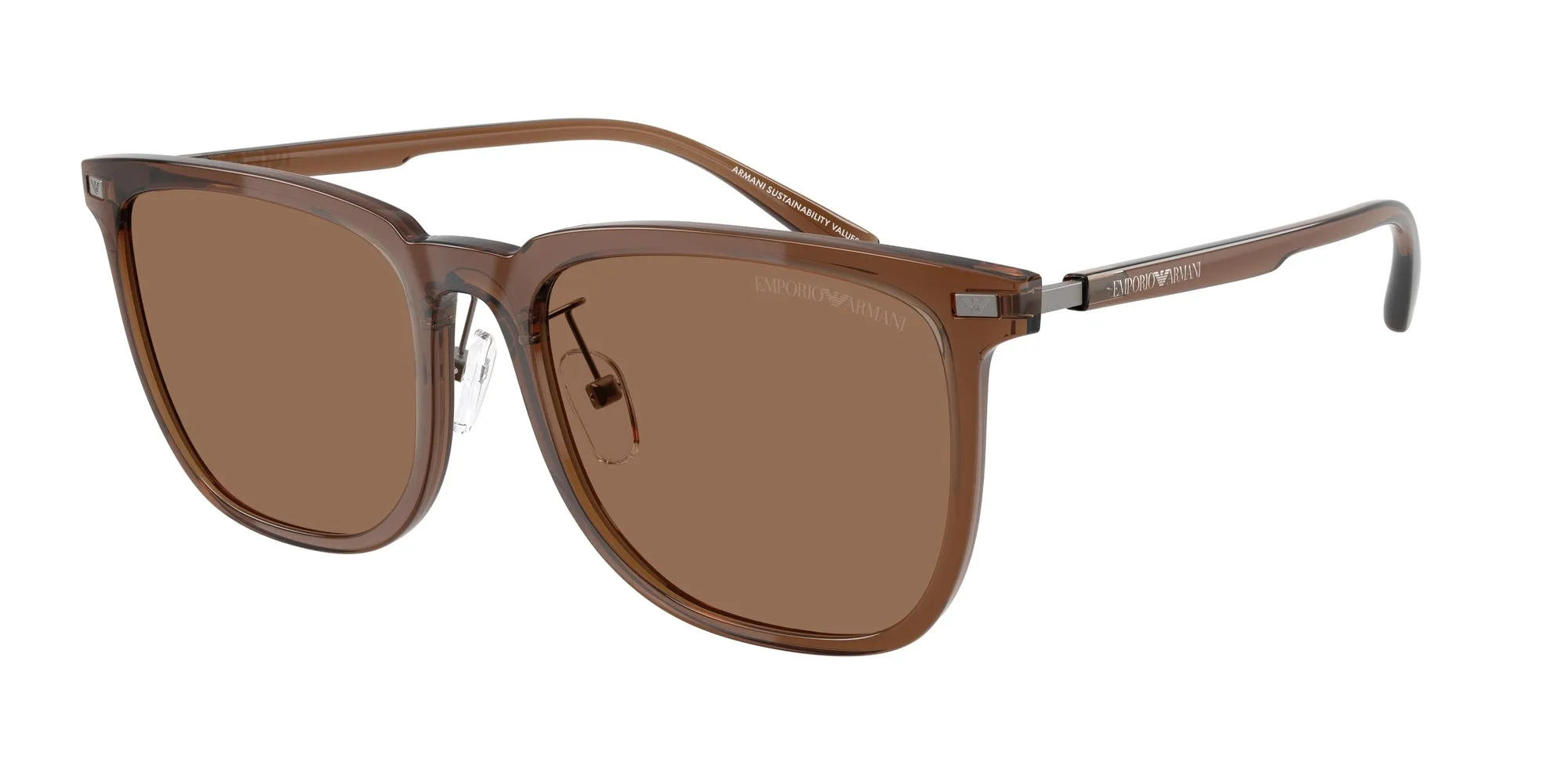 Emporio Armani EA4255D 628273 Occhiali da sole Iniettato Marrone Marrone Geometrica Normale - immagine 1