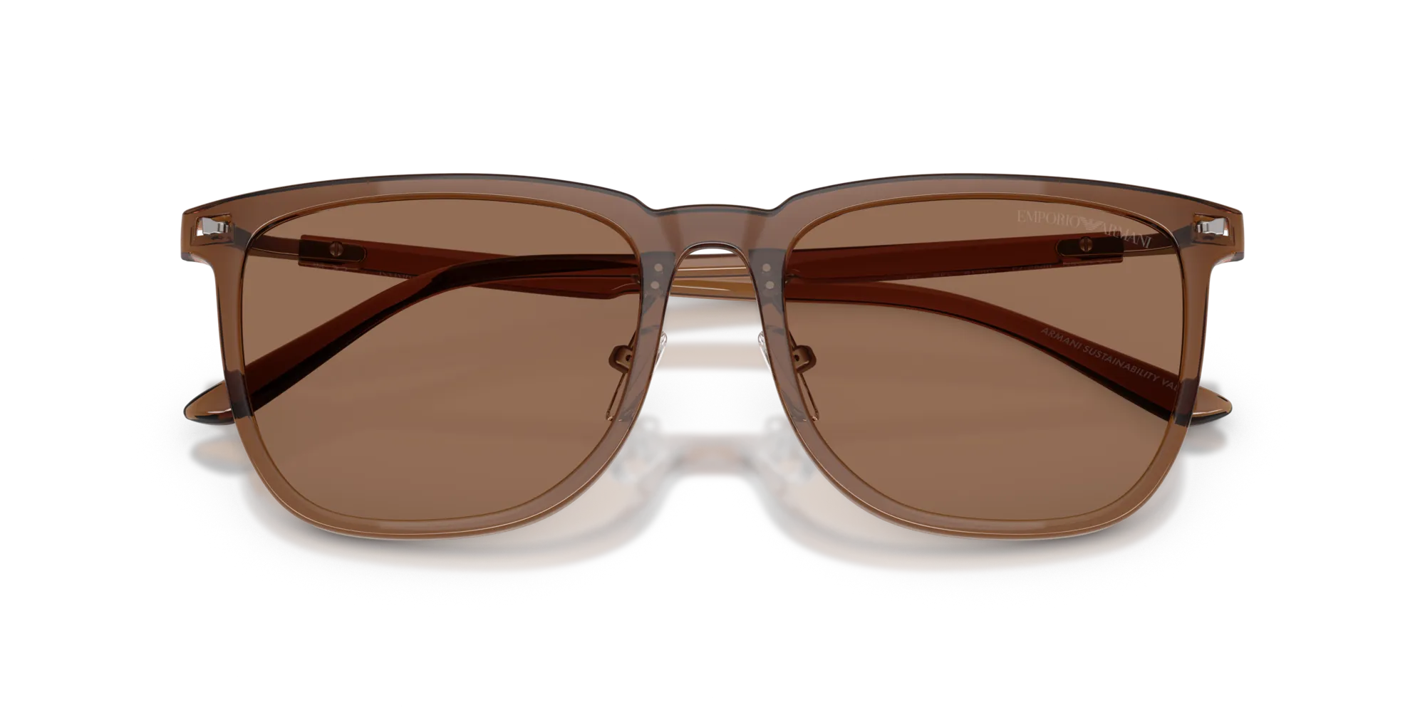 Emporio Armani EA4255D 628273 Occhiali da sole Iniettato Marrone Marrone Geometrica Normale - immagine 2