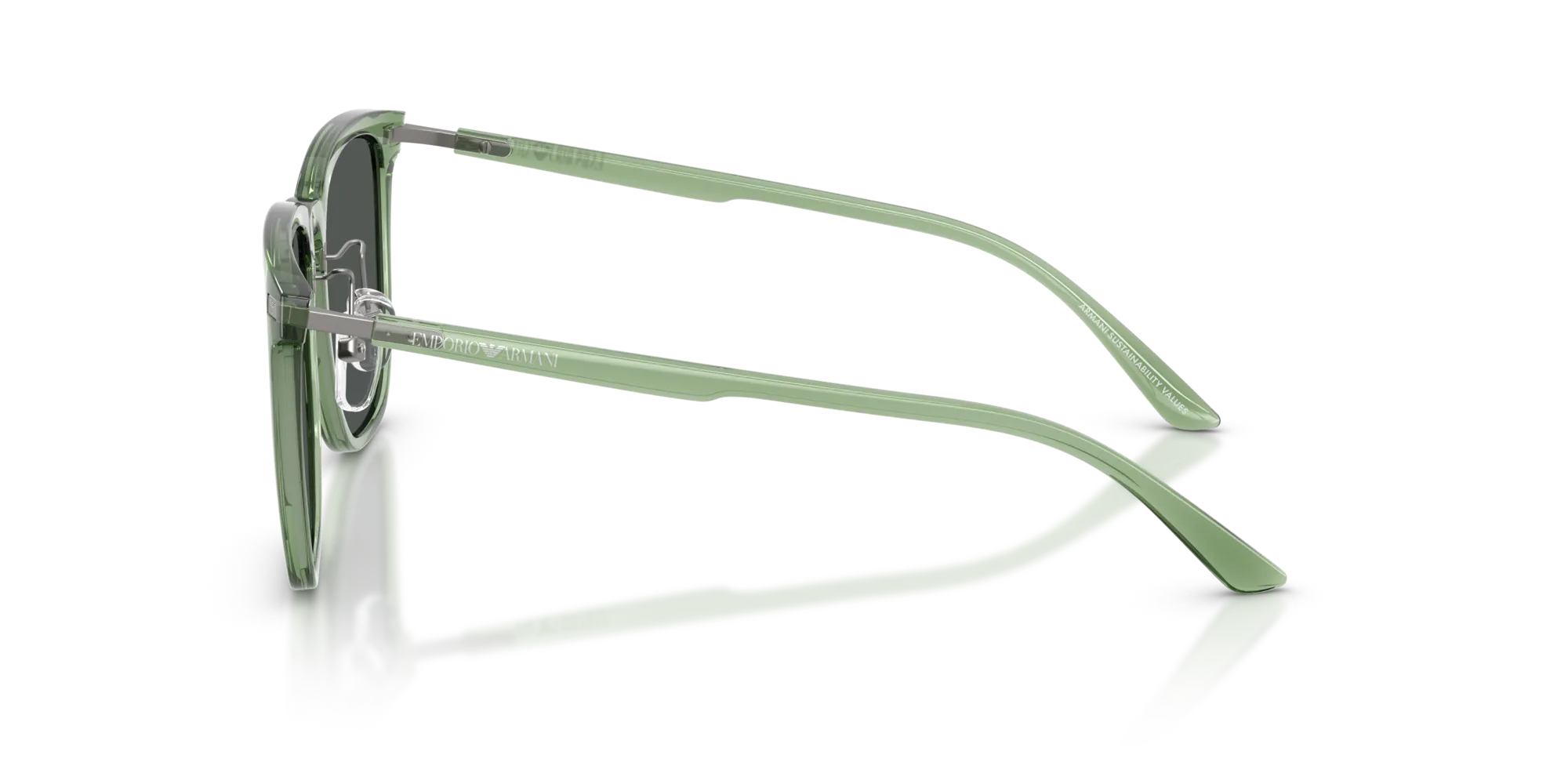 Emporio Armani EA4255D 536287 Occhiali da sole Iniettato Verde Grigio Geometrica Normale - immagine 4
