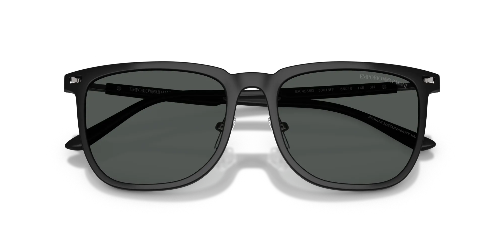 Emporio Armani EA4255D 500187 Occhiali da sole Iniettato Nero Grigio Geometrica Normale - immagine 2