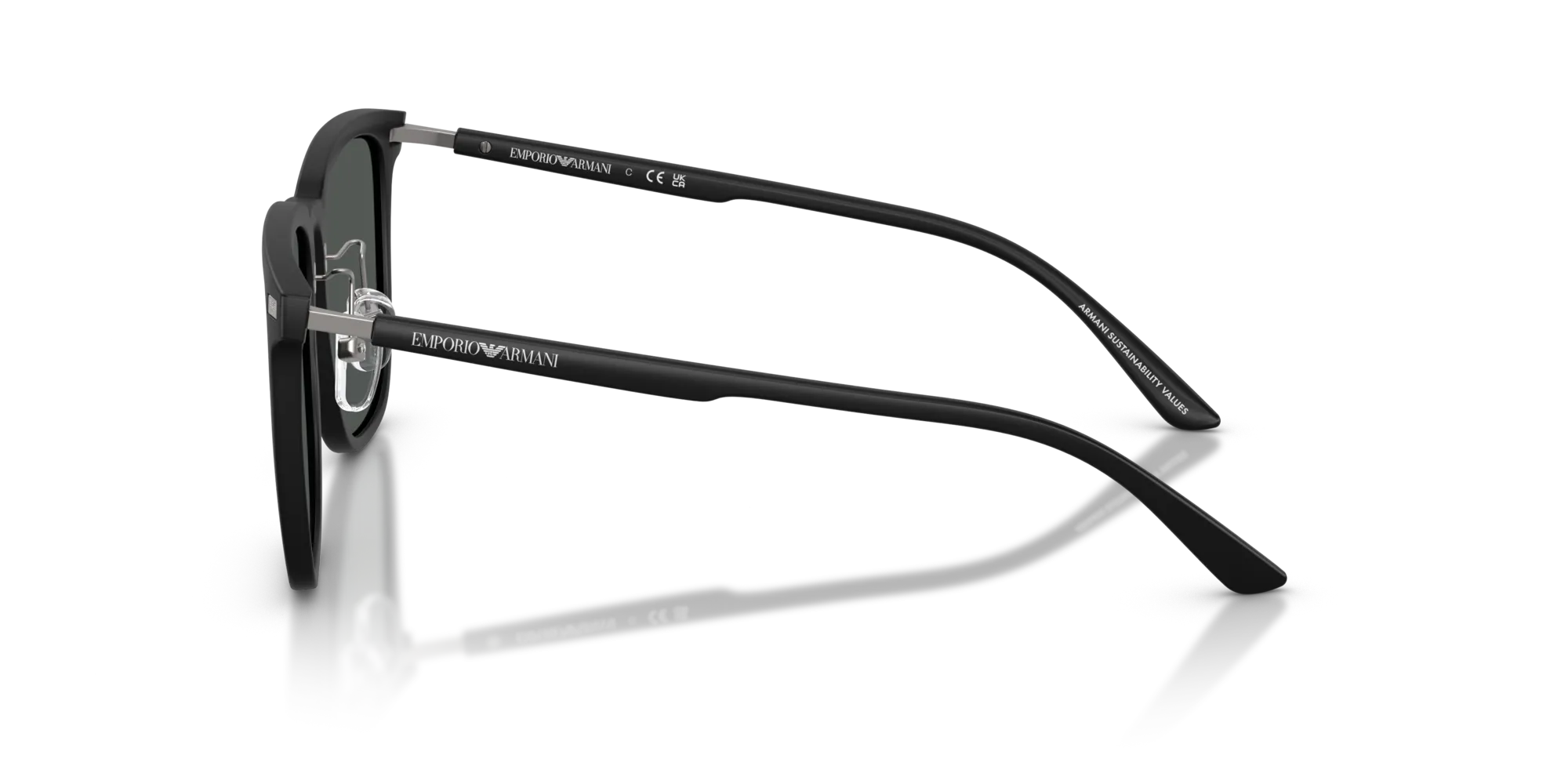 Emporio Armani EA4255D 500187 Occhiali da sole Iniettato Nero Grigio Geometrica Normale - immagine 4
