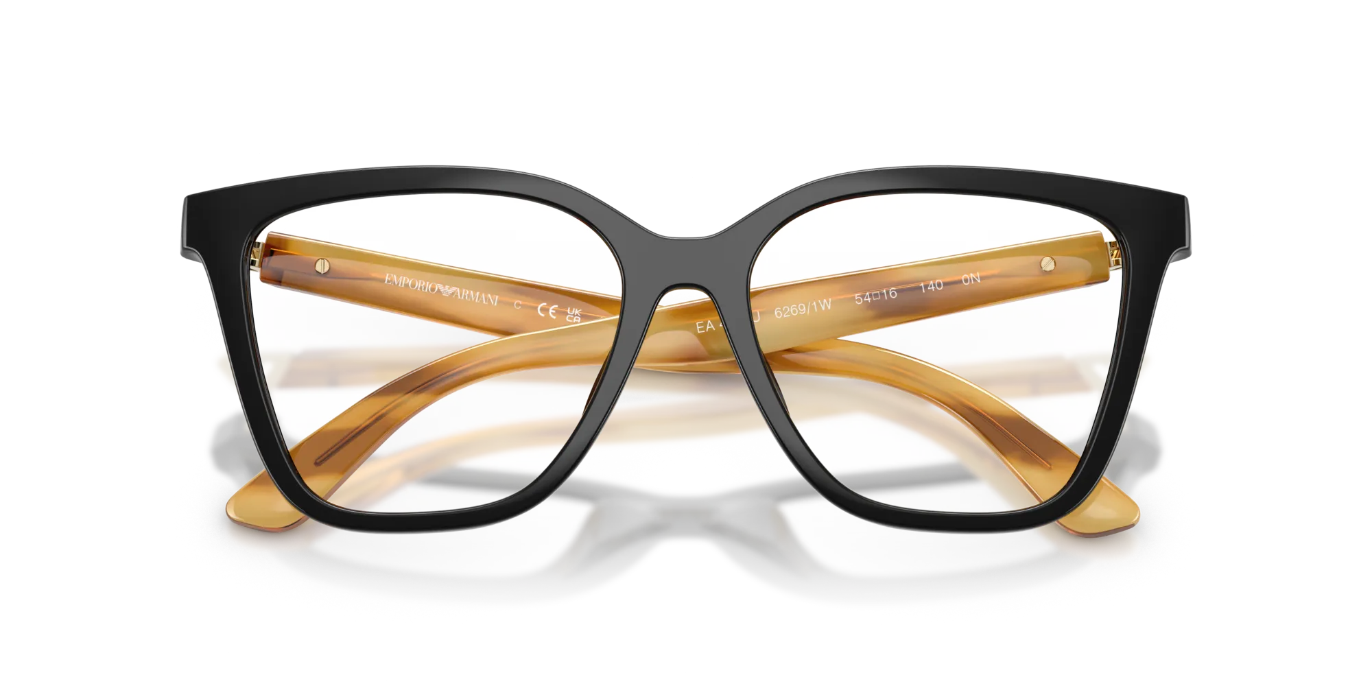Emporio Armani EA4254U 62691W Occhiali da sole Iniettato Nero Trasparente Cat Eye Normale - immagine 2