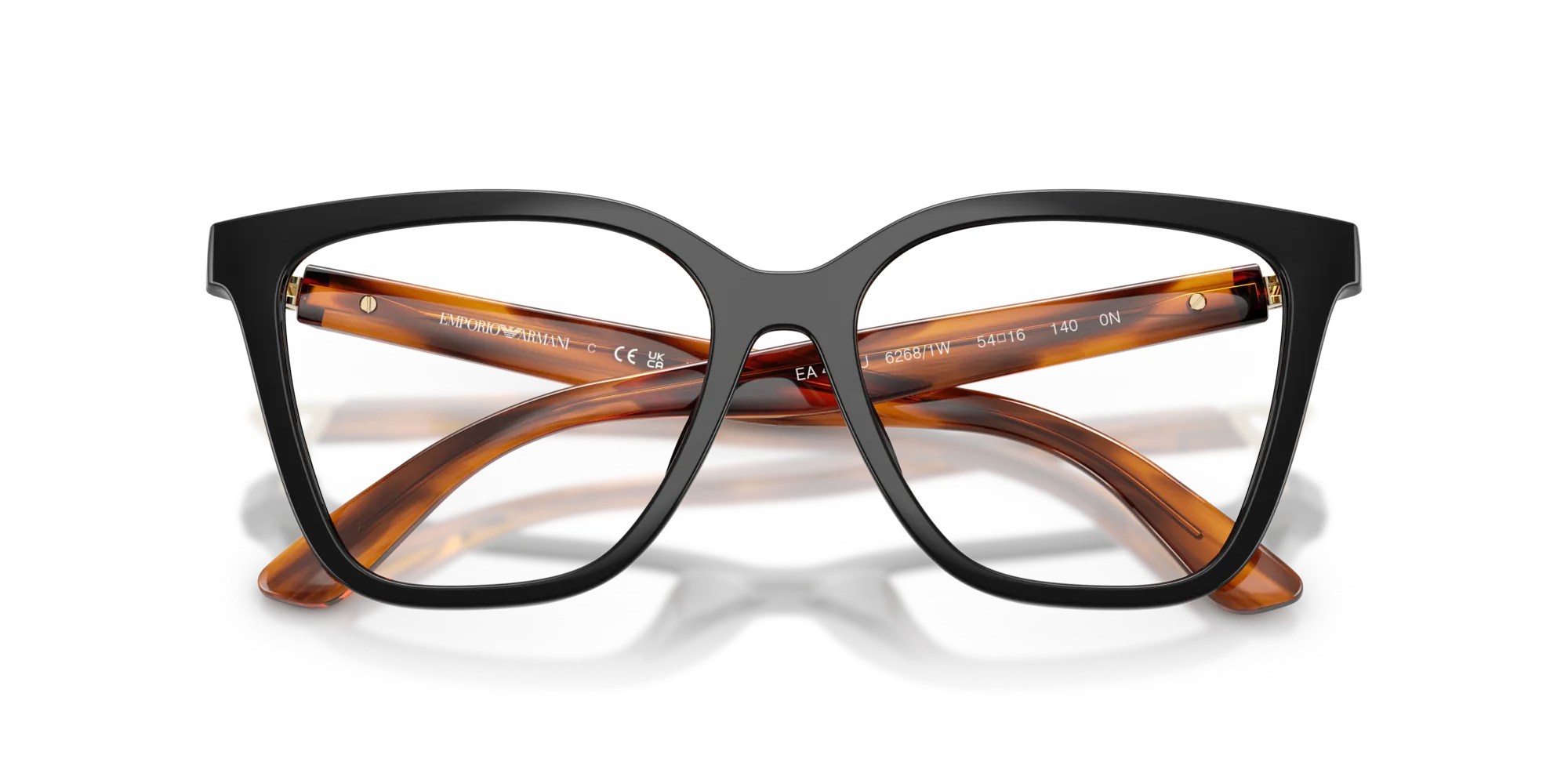 Emporio Armani EA4254U 62681W Occhiali da sole Iniettato Nero Trasparente Cat Eye Normale - immagine 2