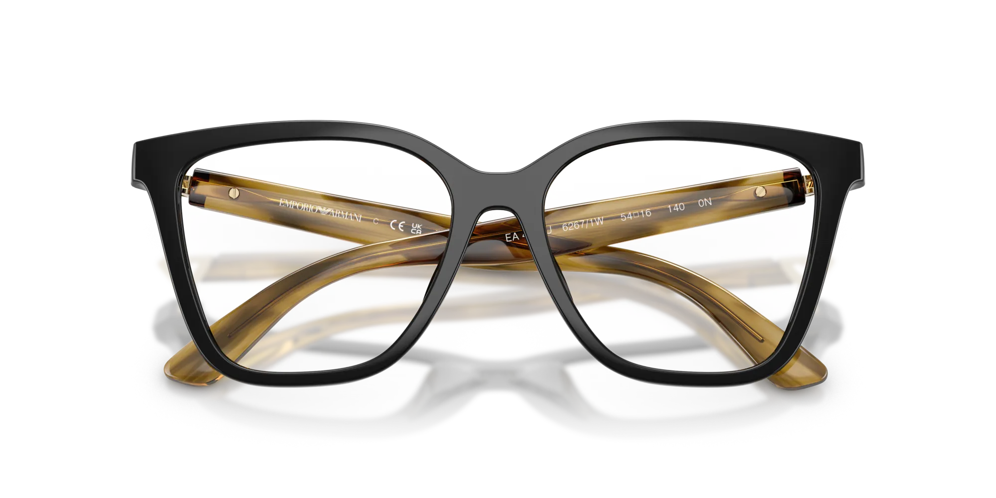 Emporio Armani EA4254U 62671W Occhiali da sole Iniettato Nero Trasparente Cat Eye Normale - immagine 2