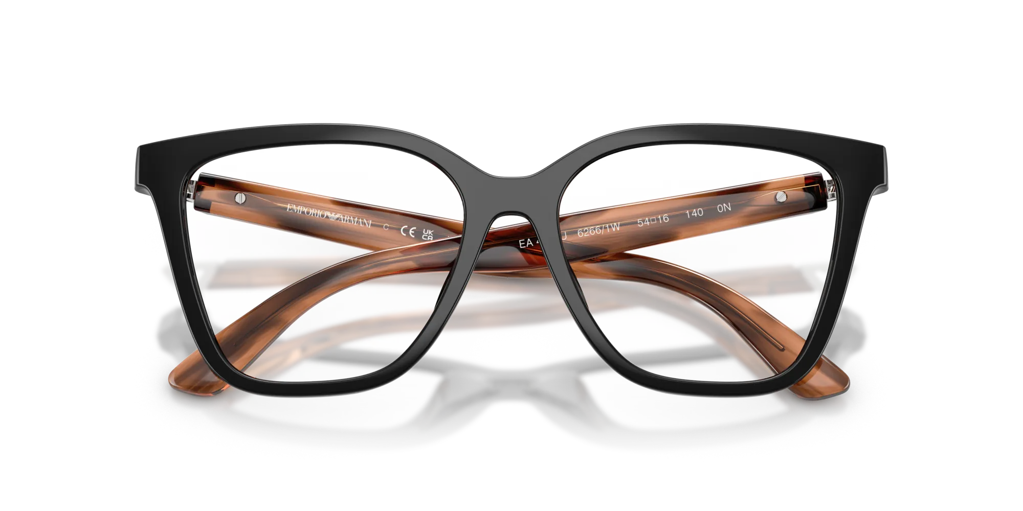 Emporio Armani EA4254U 62661W Occhiali da sole Iniettato Nero Trasparente Cat Eye Normale - immagine 2