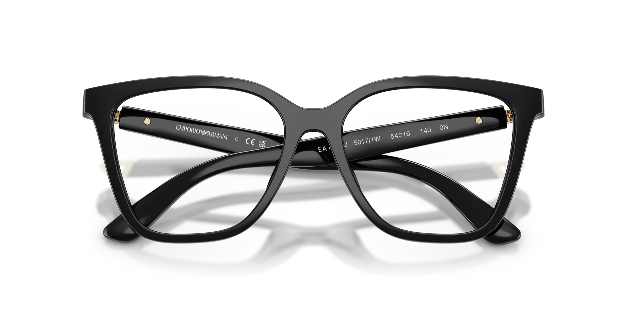 Emporio Armani EA4254U 50171W Occhiali da sole Iniettato Nero Trasparente Cat Eye Normale - immagine 2