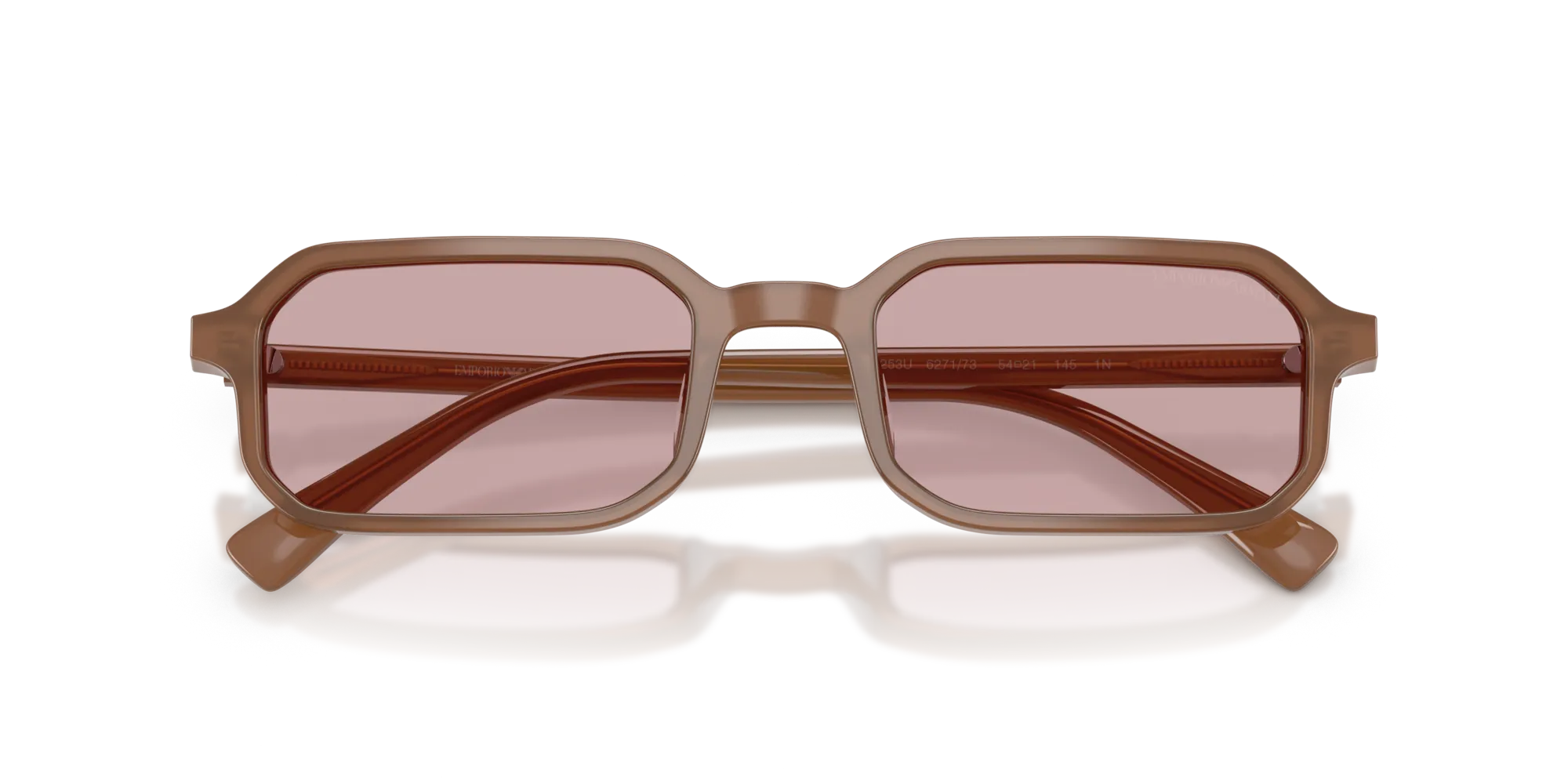 Emporio Armani EA4253U 627173 Occhiali da sole Acetato Marrone Rosa Squadrata Normale - immagine 2