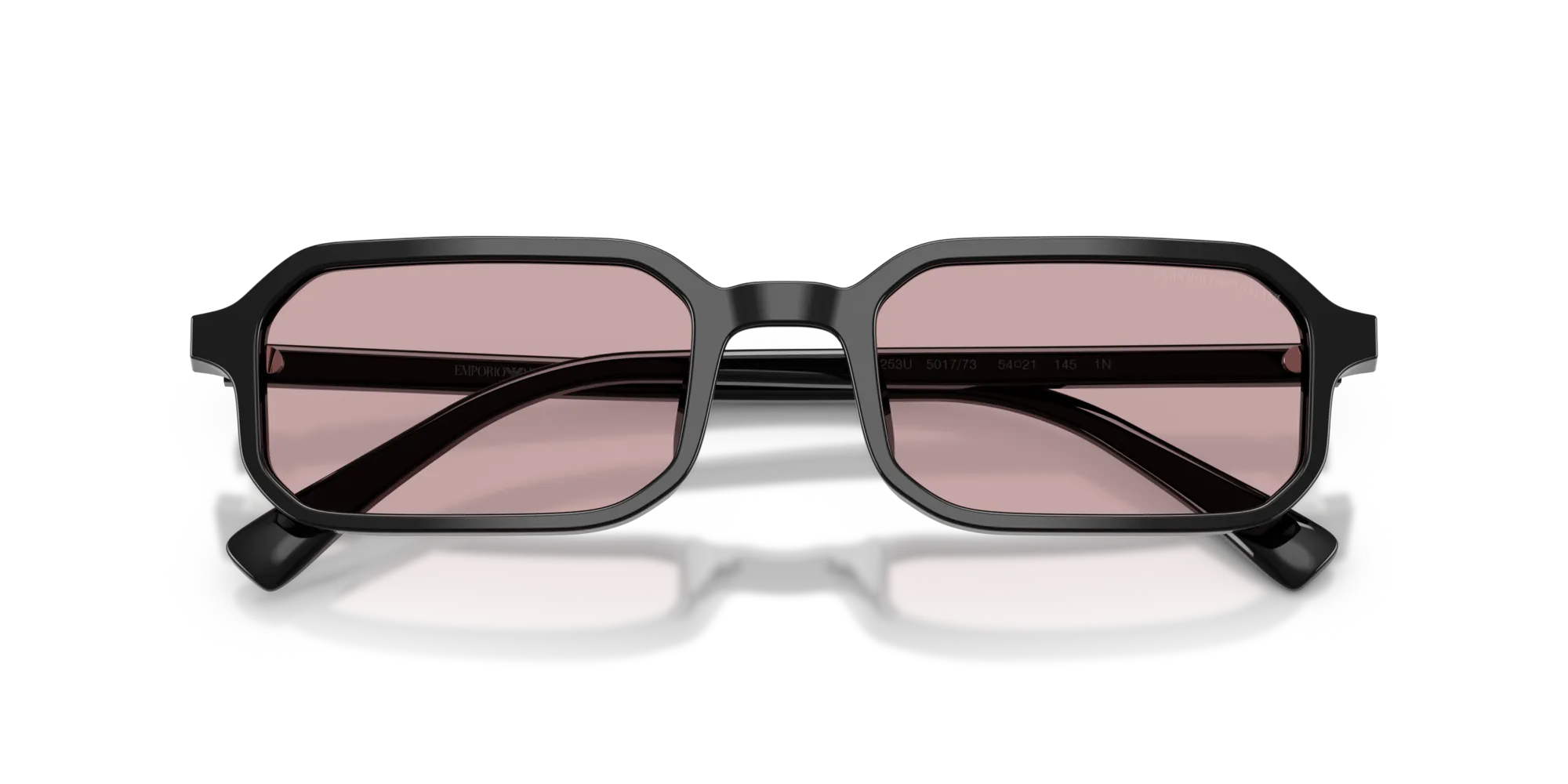 Emporio Armani EA4253U 501773 Occhiali da sole Acetato Nero Rosa Squadrata Normale - immagine 2