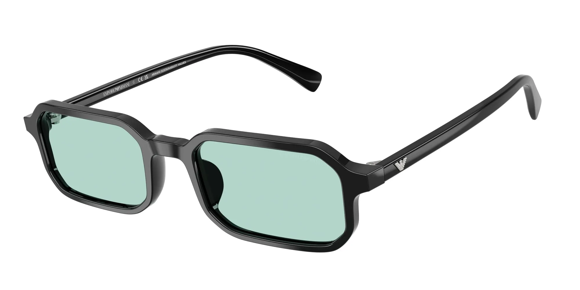 Emporio Armani EA4253U 501765 Occhiali da sole Acetato Nero Blu Squadrata Normale - immagine 1