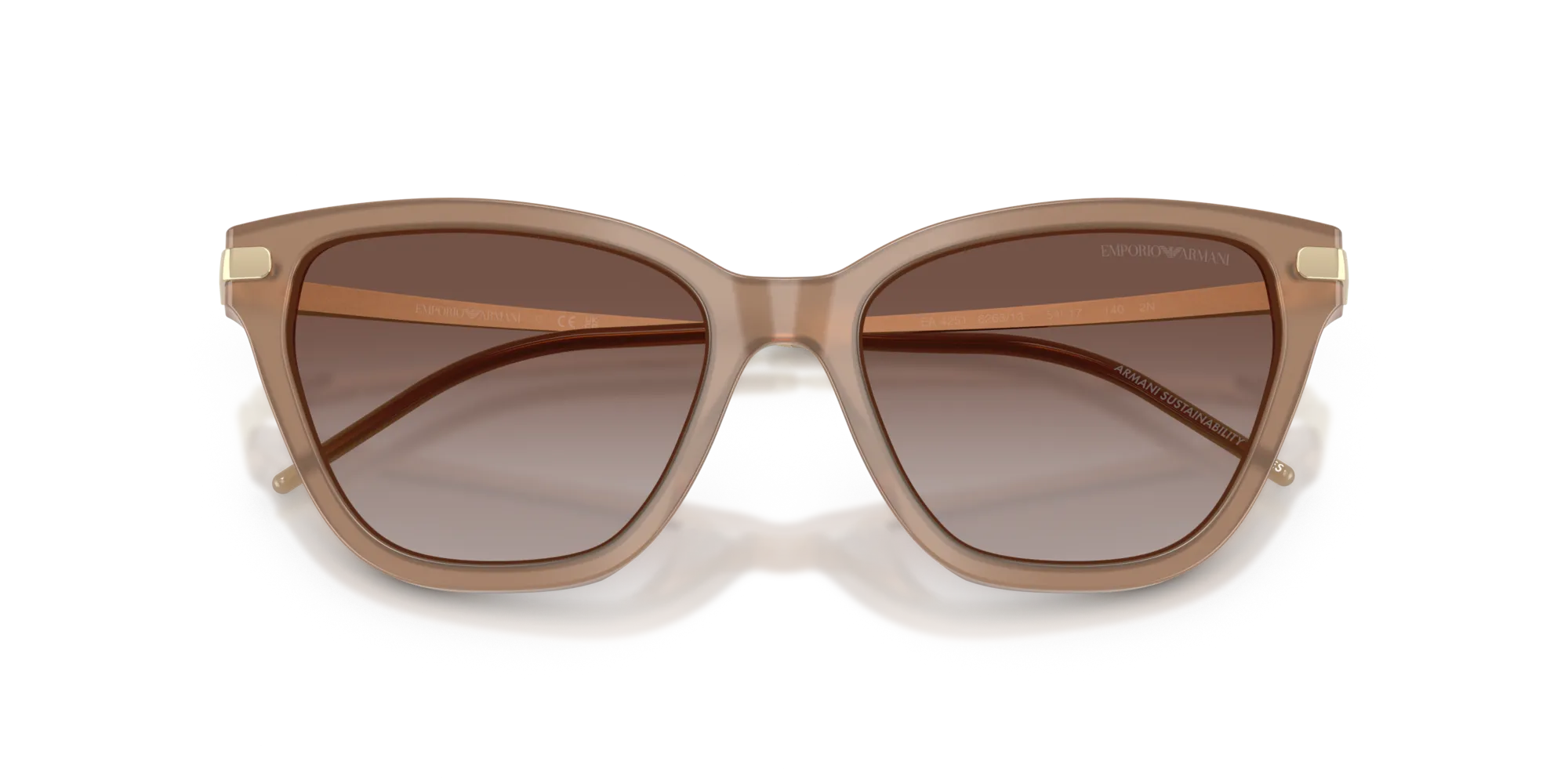 Emporio Armani EA4251 626313 Occhiali da sole Acetato Marrone Marrone Cat Eye Normale Sfumato - immagine 2
