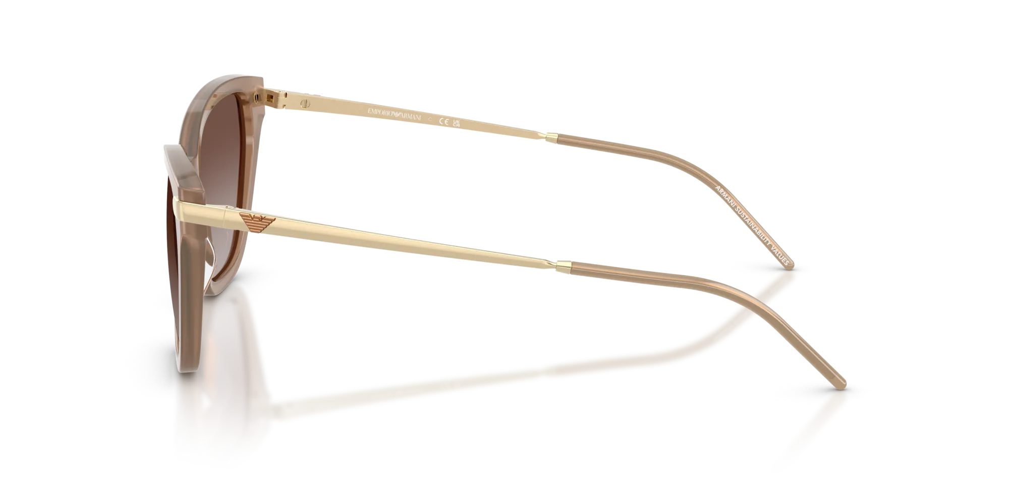 Emporio Armani EA4251 626313 Occhiali da sole Acetato Marrone Marrone Cat Eye Normale Sfumato - immagine 4