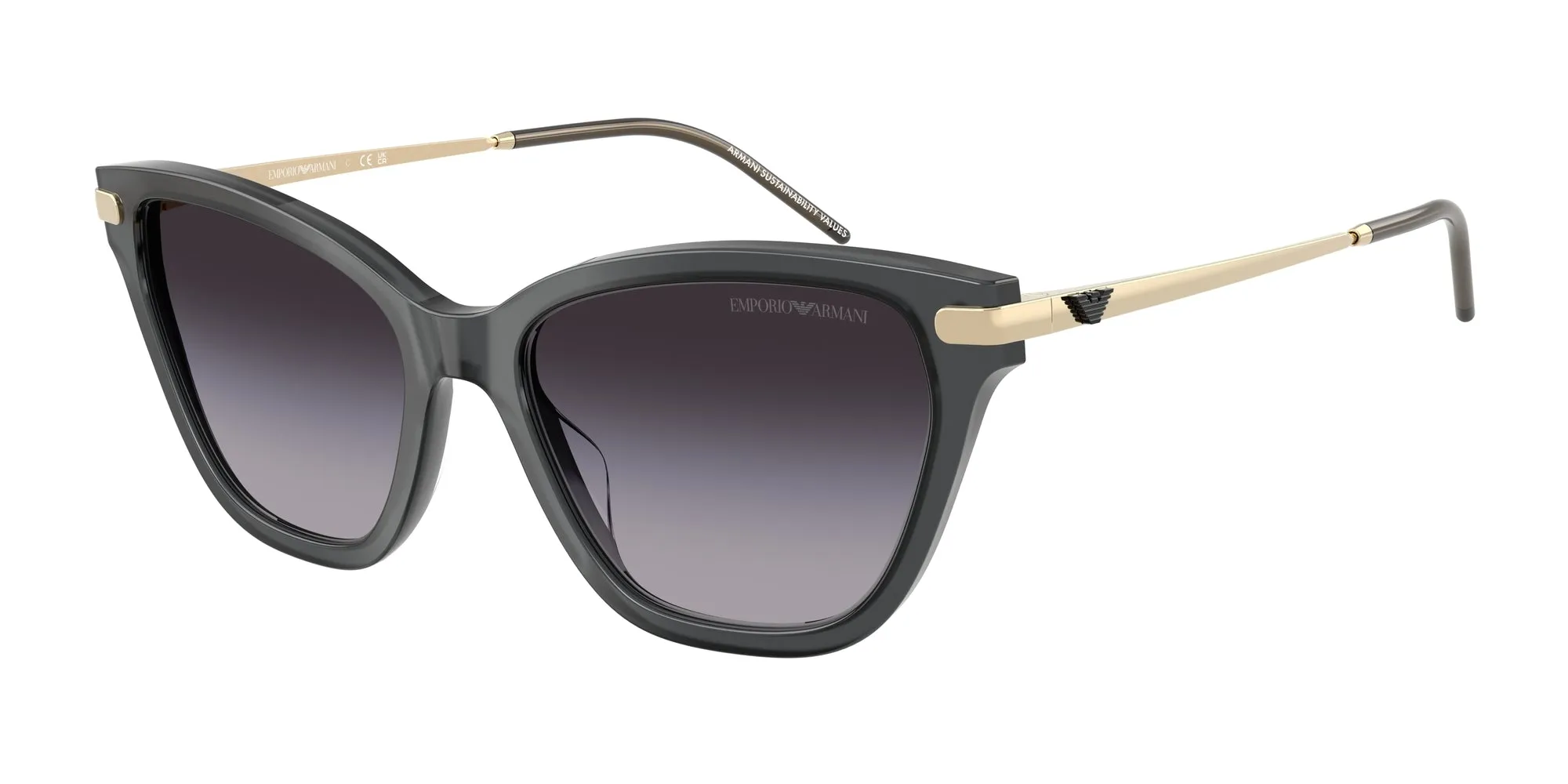 Emporio Armani EA4251 62628G Occhiali da sole Acetato Grigio Grigio Cat Eye Normale Sfumato - immagine 1
