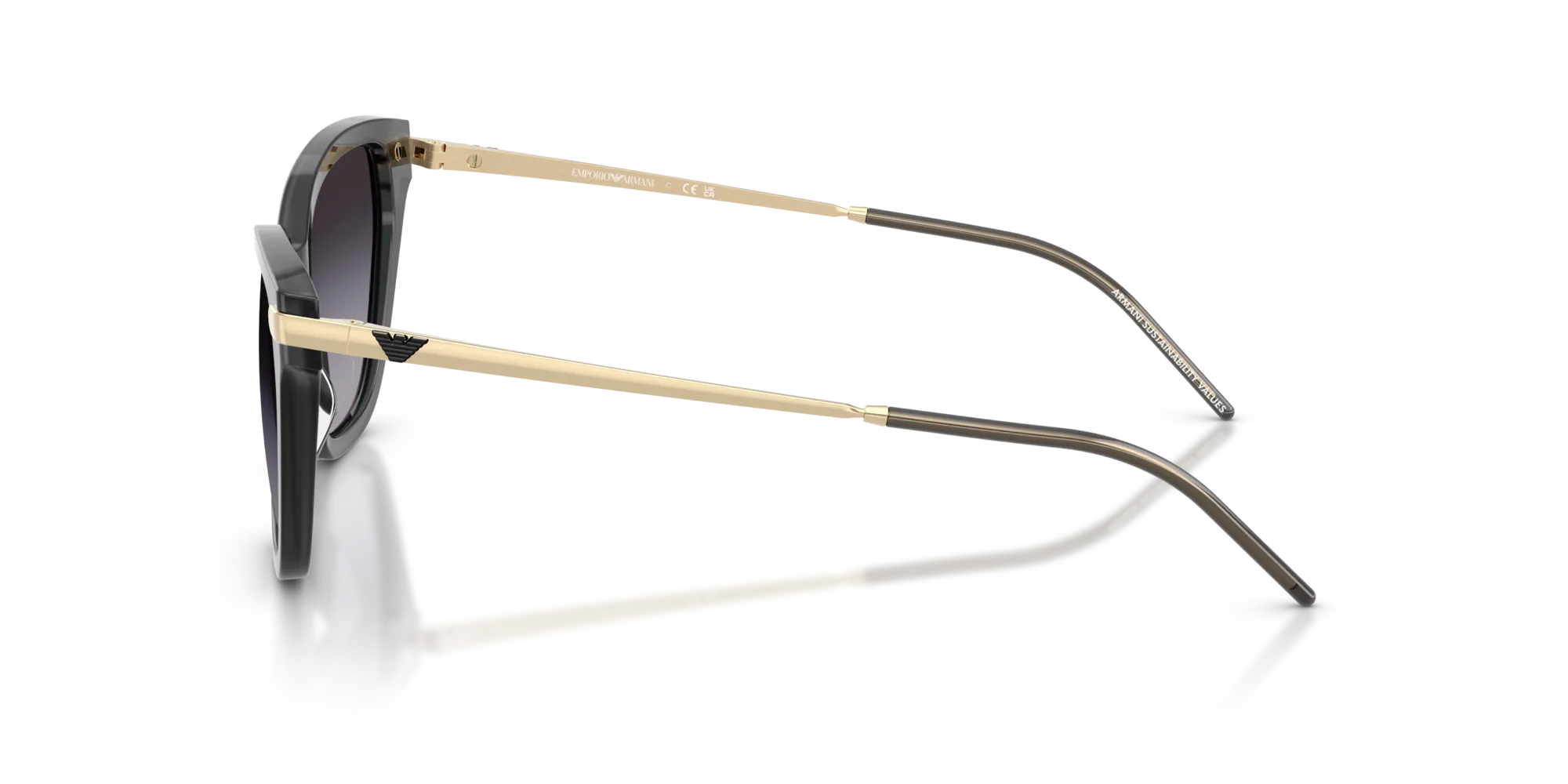 Emporio Armani EA4251 62628G Occhiali da sole Acetato Grigio Grigio Cat Eye Normale Sfumato - immagine 4