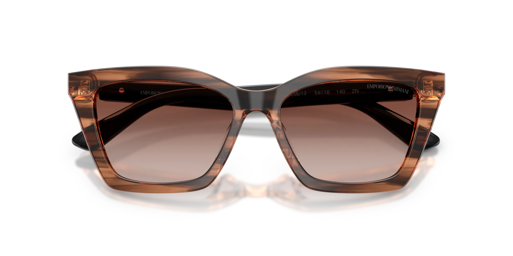 Emporio Armani EA4250U 626613 Occhiali da sole Acetato Marrone Marrone Farfalla Normale Sfumato - immagine 2