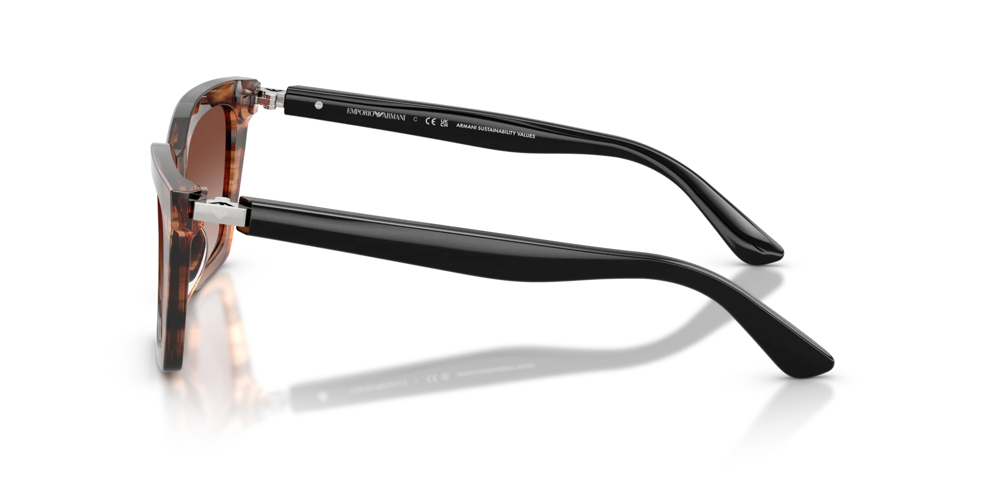 Emporio Armani EA4250U 626613 Occhiali da sole Acetato Marrone Marrone Farfalla Normale Sfumato - immagine 4