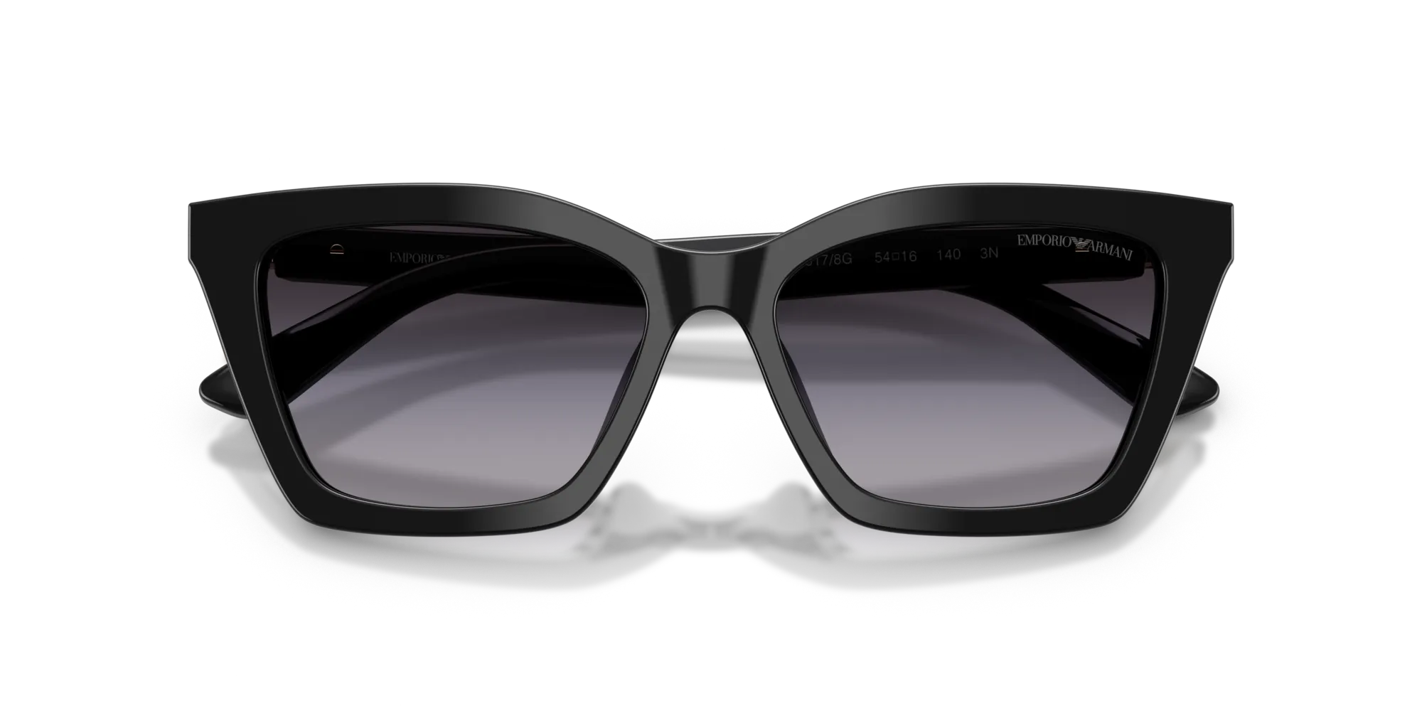 Emporio Armani EA4250U 50178G Occhiali da sole Acetato Nero Grigio Farfalla Normale Sfumato - immagine 2