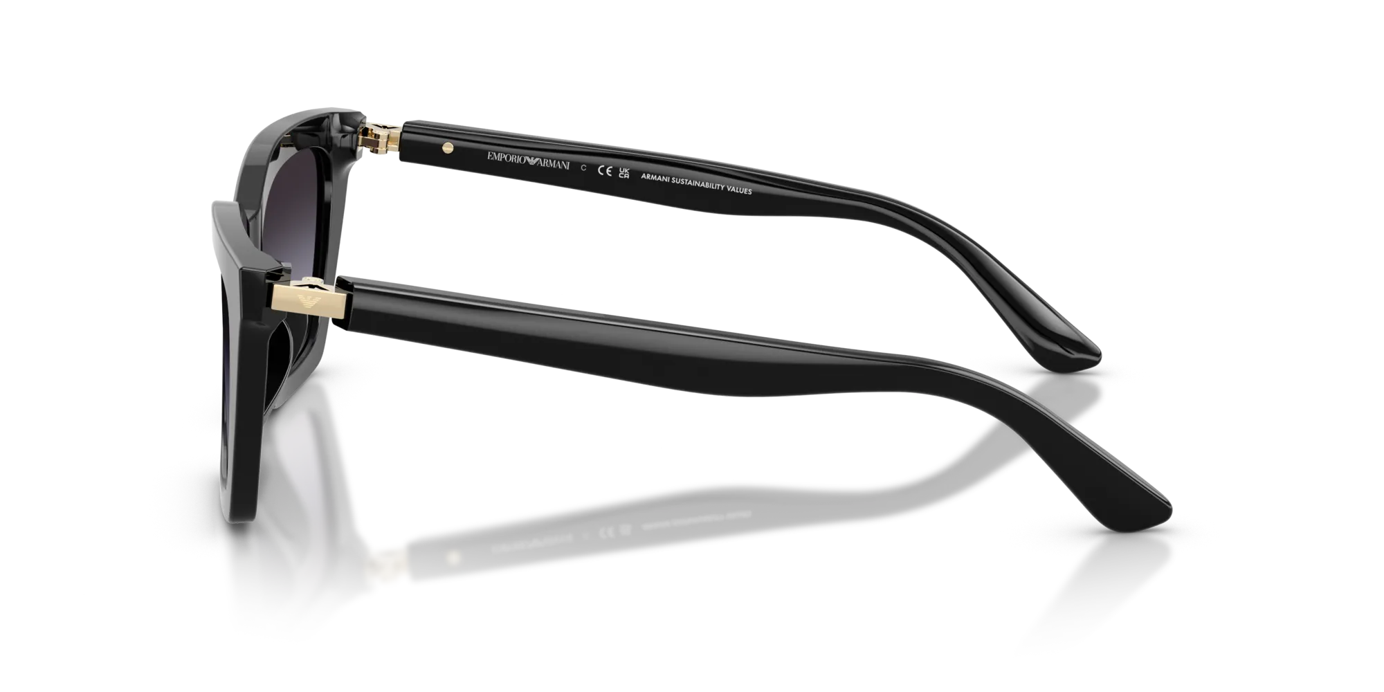 Emporio Armani EA4250U 50178G Occhiali da sole Acetato Nero Grigio Farfalla Normale Sfumato - immagine 4