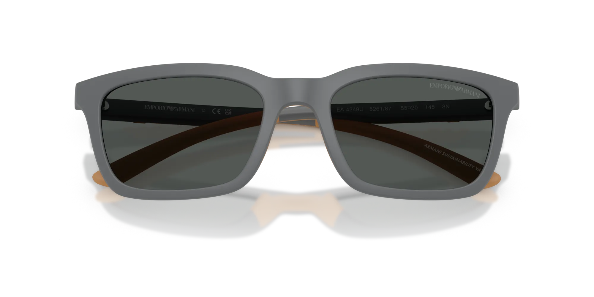 Emporio Armani EA4249U 626187 Occhiali da sole Iniettato Grigio Grigio Squadrata Normale - immagine 2
