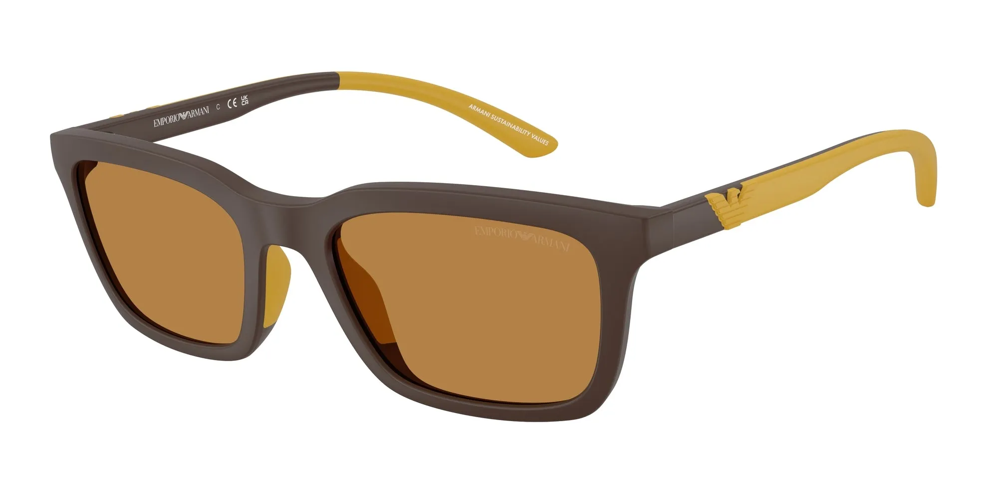 Emporio Armani EA4249U 625893 Occhiali da sole Iniettato Marrone Marrone Squadrata Normale - immagine 1