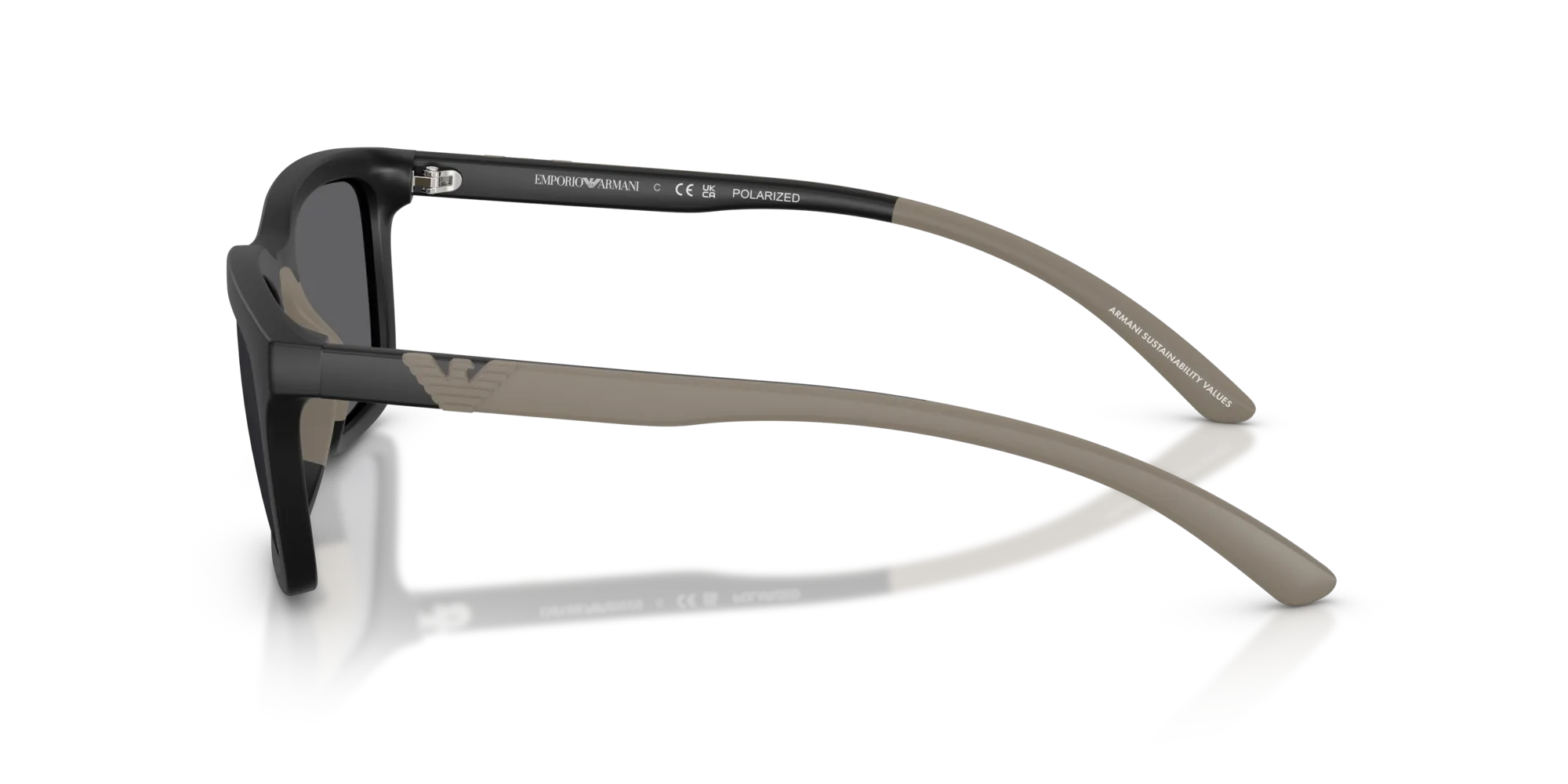 Emporio Armani EA4249U 500181 Occhiali da sole Iniettato Nero Grigio Squadrata Polarizzata - immagine 4