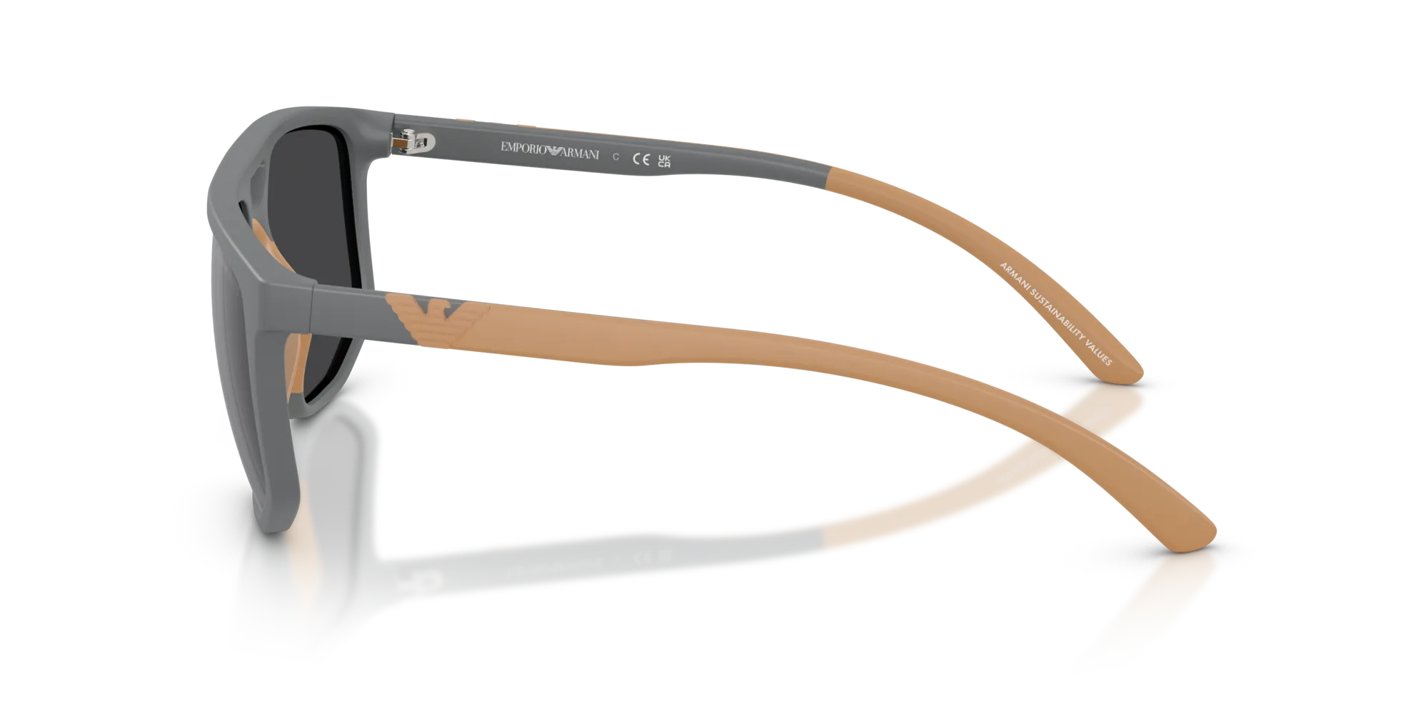 Emporio Armani EA4248U 62616G Occhiali da sole Iniettato Grigio Grigio Pilot Specchiate - immagine 4