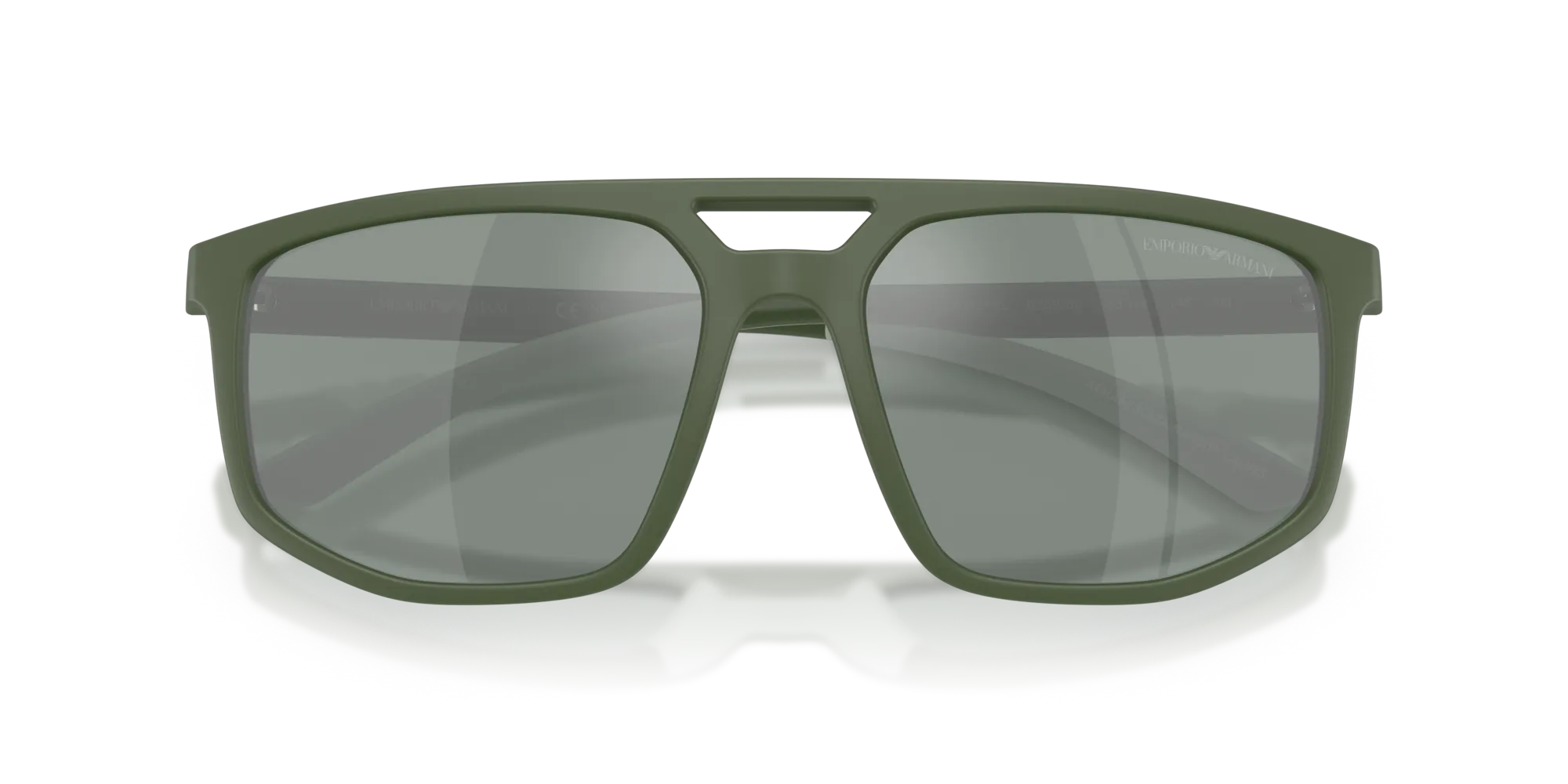 Emporio Armani EA4248U 625930 Occhiali da sole Iniettato Verde Verde Pilot Specchiate - immagine 2