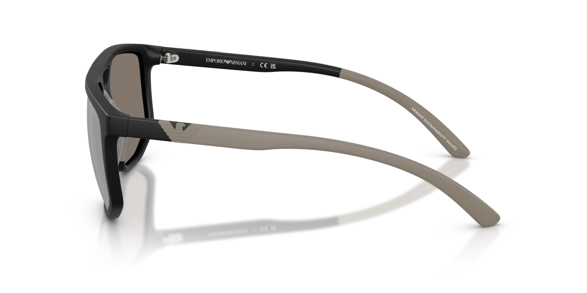 Emporio Armani EA4248U 50016G Occhiali da sole Iniettato Nero Grigio Pilot Specchiate - immagine 4